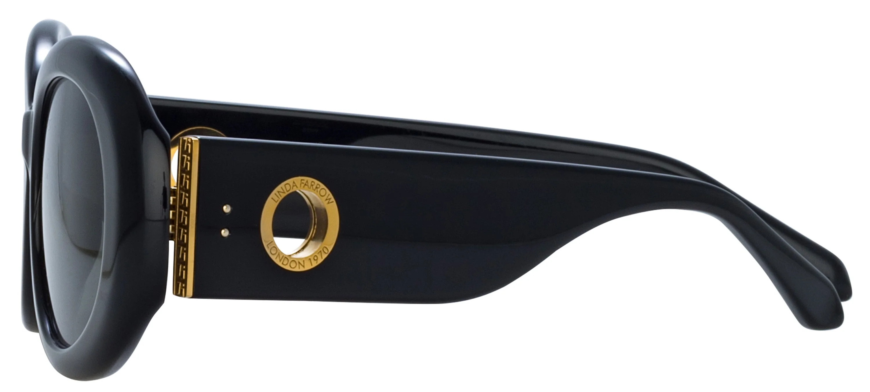 Color_LFL1462C1SUN - Lina Oval Frame Sunglasses in Black and Grey