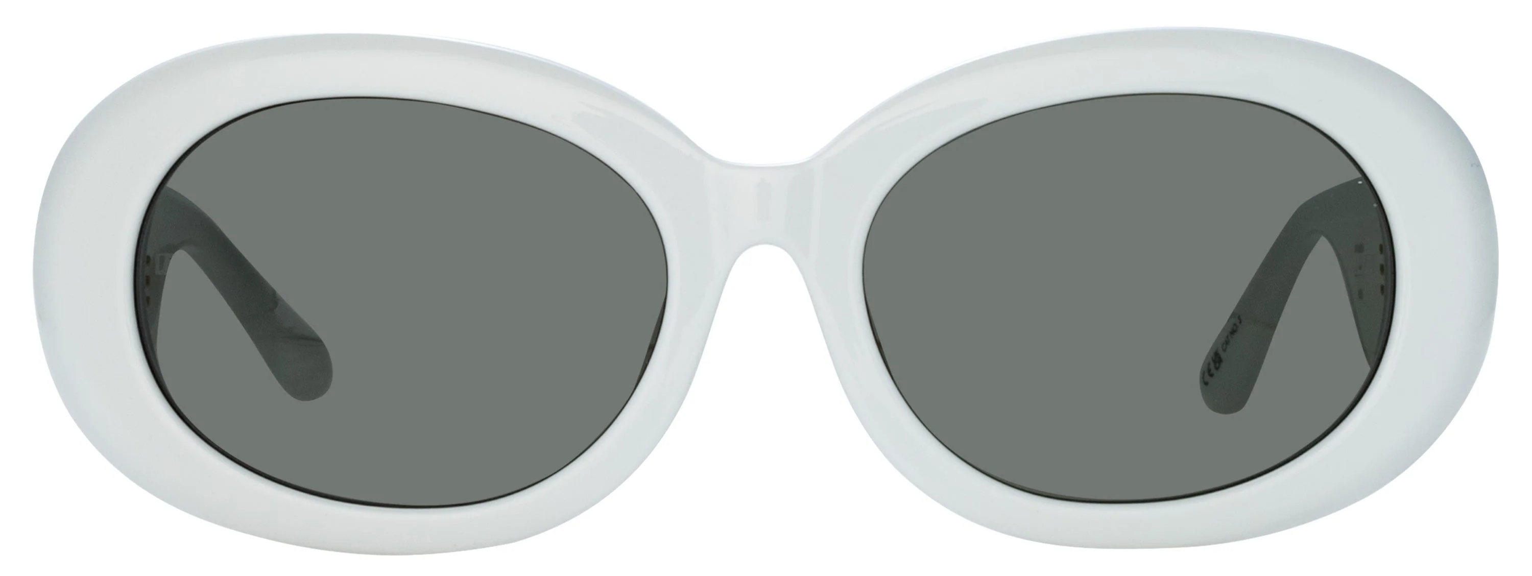 Color_LFL1462C4SUN - Lina Oval Frame Sunglasses in White and Grey