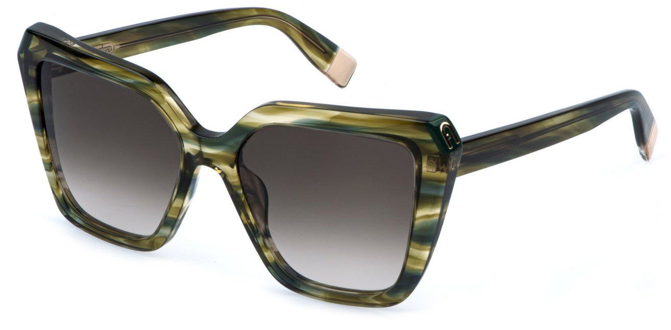 Color_01GU - Striped Green Havana / Brown Gradient Brown