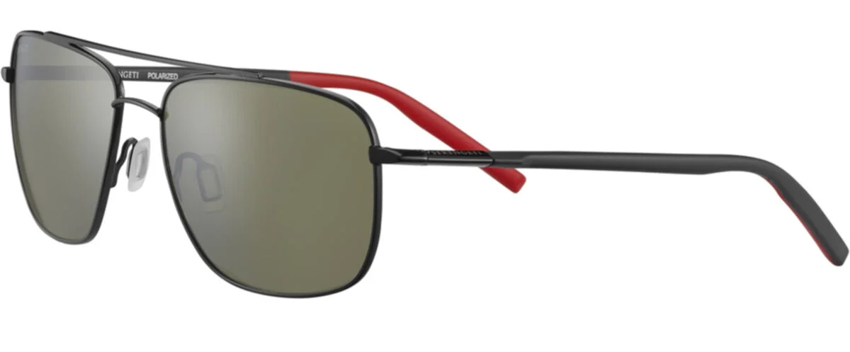Color_8818 - Shiny Black with Red Inside Temple Tips - Mineral Polarized Photochromic 555nm Cat 3 to 3