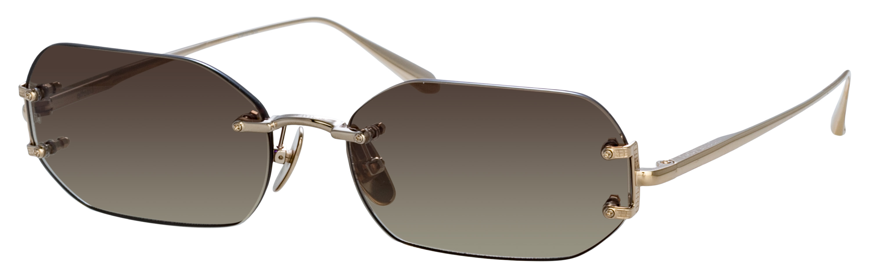 Color_LFL1477C3SUN - Magali Angular Sunglasses in Light Gold and Mocha