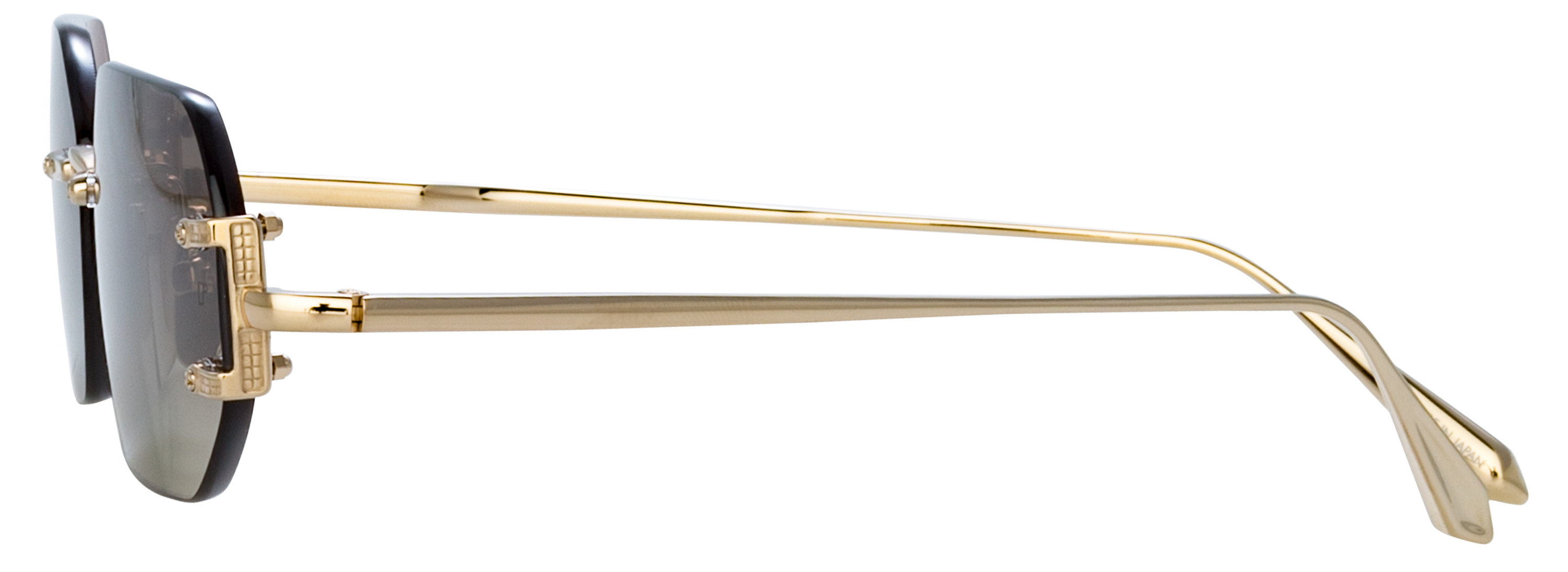 Color_LFL1477C3SUN - Magali Angular Sunglasses in Light Gold and Mocha