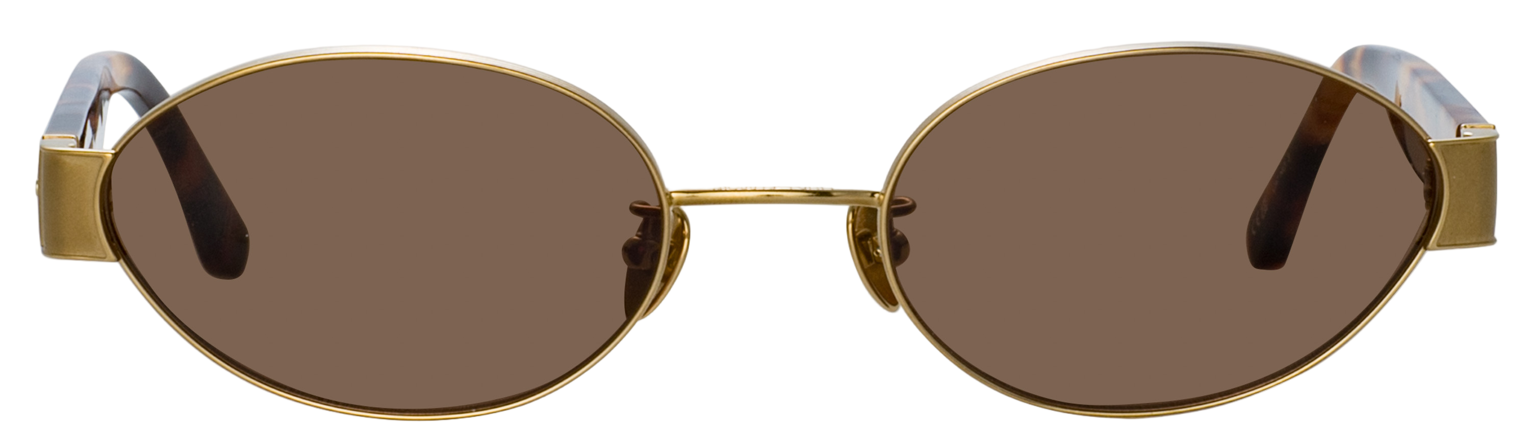 Color_LFL1469C3SUN - Sadie Oval Sunglasses in Light Gold and Brown