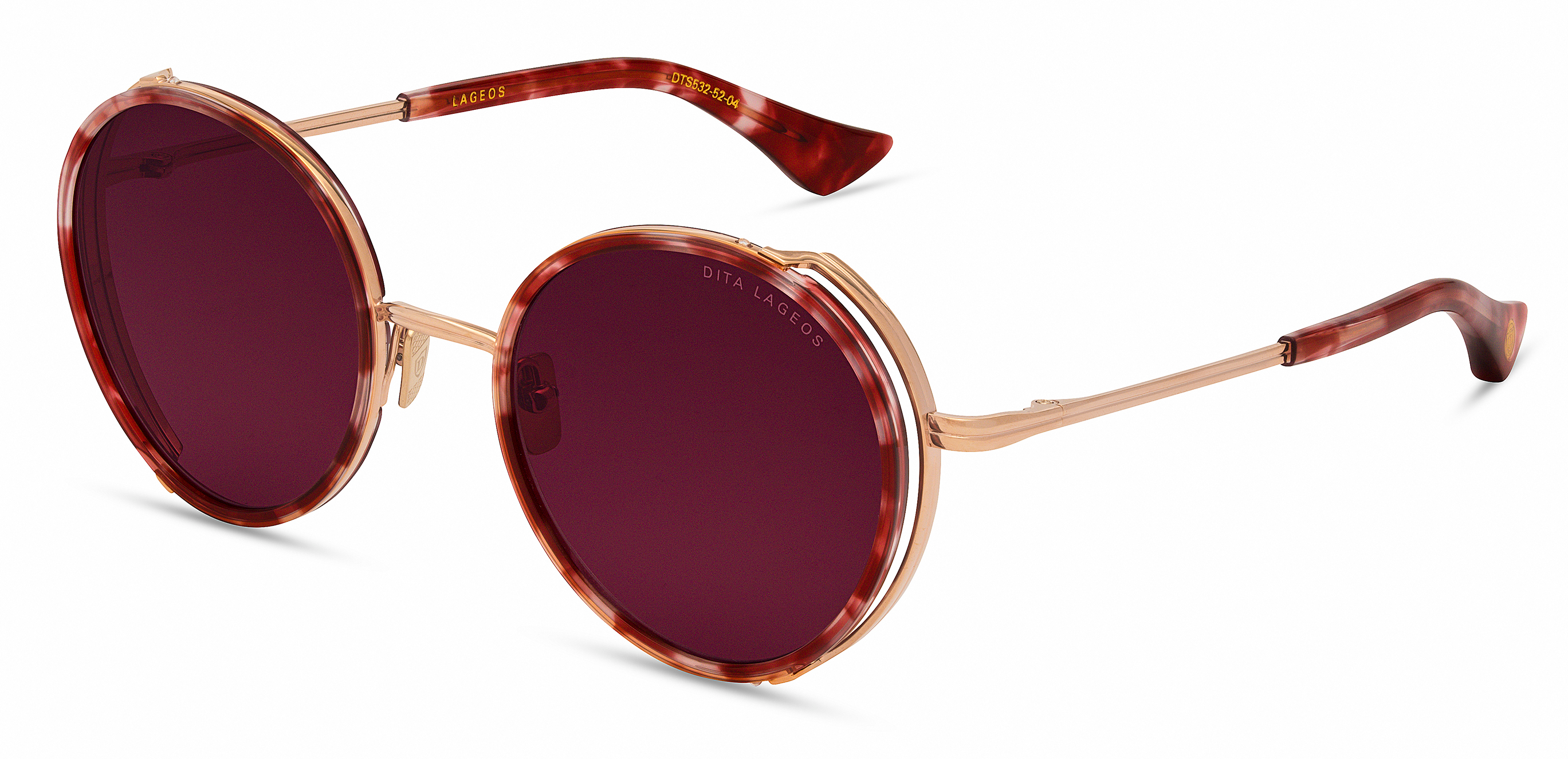 Color_DTS532-52-04 - Rose Tortoise - Rose Gold / Dark Cherry To Clear Gradient
