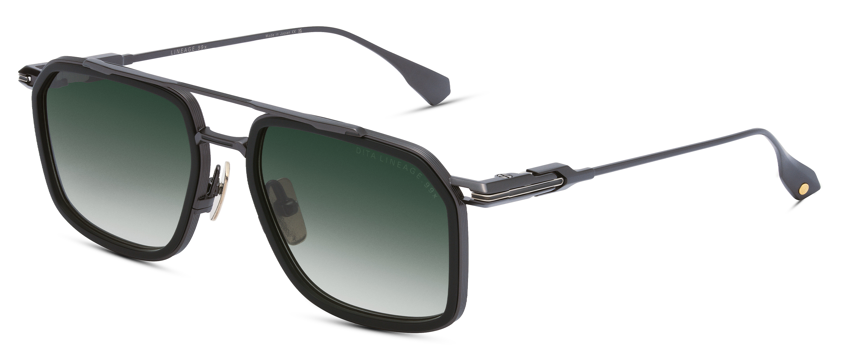 Color_DTS484-A-03 - Black Iron - Matte Black - Shiny Silver / Green To Clear Gradient
