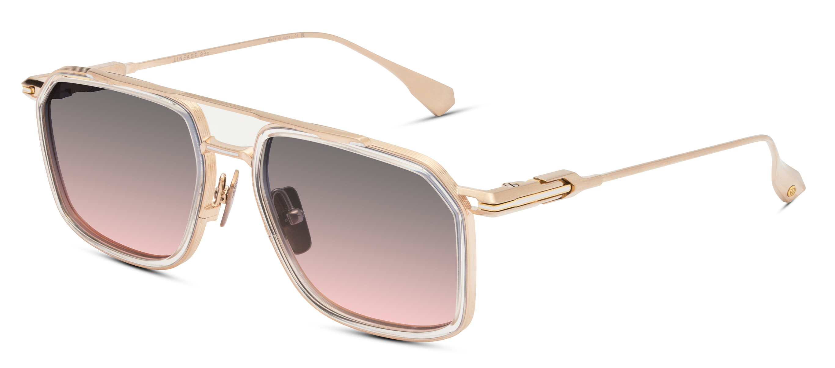 Color_DTS484-A-04 - Brushed White Gold - Crystal Clear - Yellow Gold / Grey To Peach Gradient