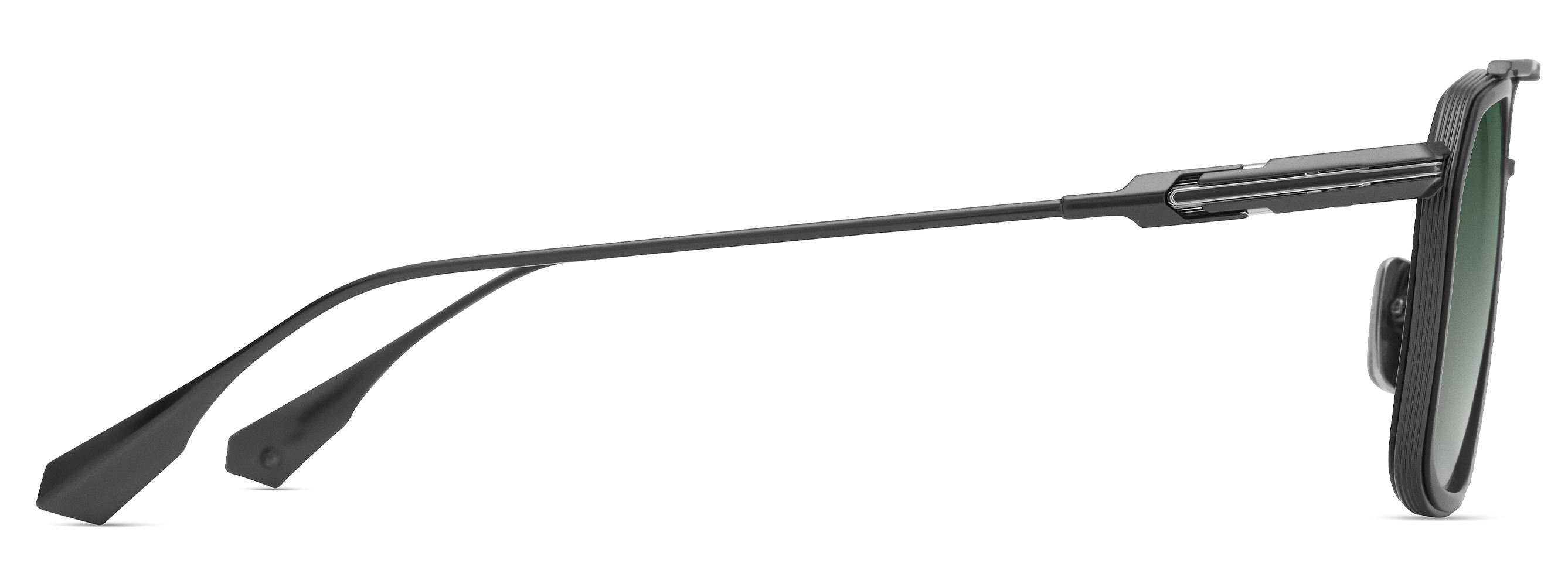 Color_DTS484-A-03 - Black Iron - Matte Black - Shiny Silver / Green To Clear Gradient