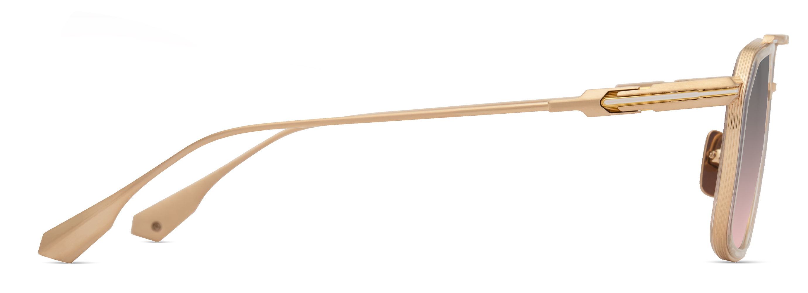 Color_DTS484-A-04 - Brushed White Gold - Crystal Clear - Yellow Gold / Grey To Peach Gradient