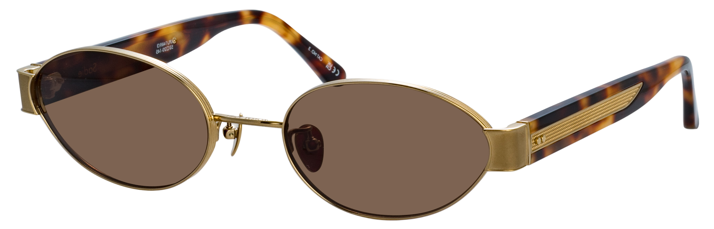 Color_LFL1469C3SUN - Sadie Oval Sunglasses in Light Gold and Brown