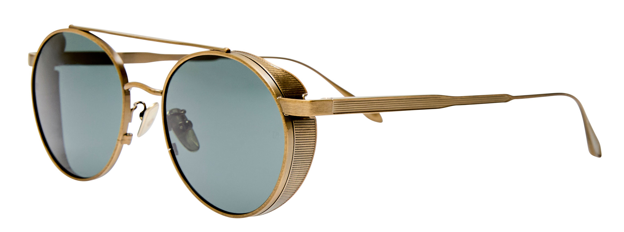 Color_LFL1549C4SUN - Conor Oval Sunglasses Yellow Gold and Deep Green