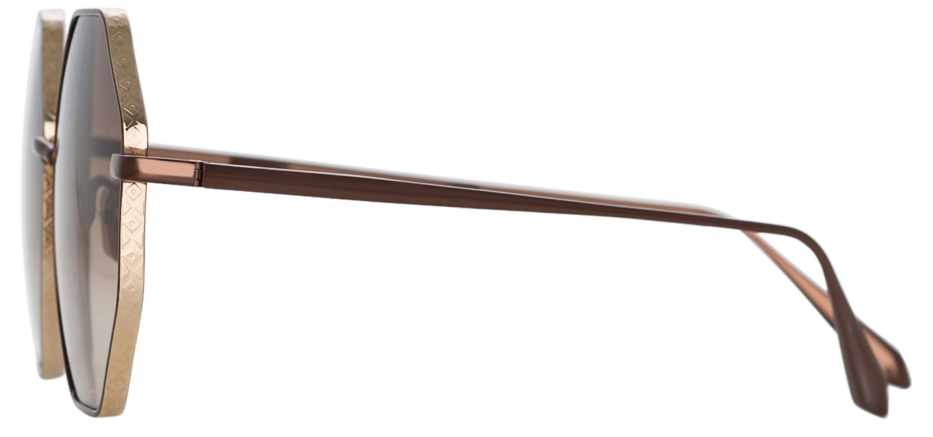 LFL1253C8SUN - Lianas Hexagon Sunglasses in Metallic Brown