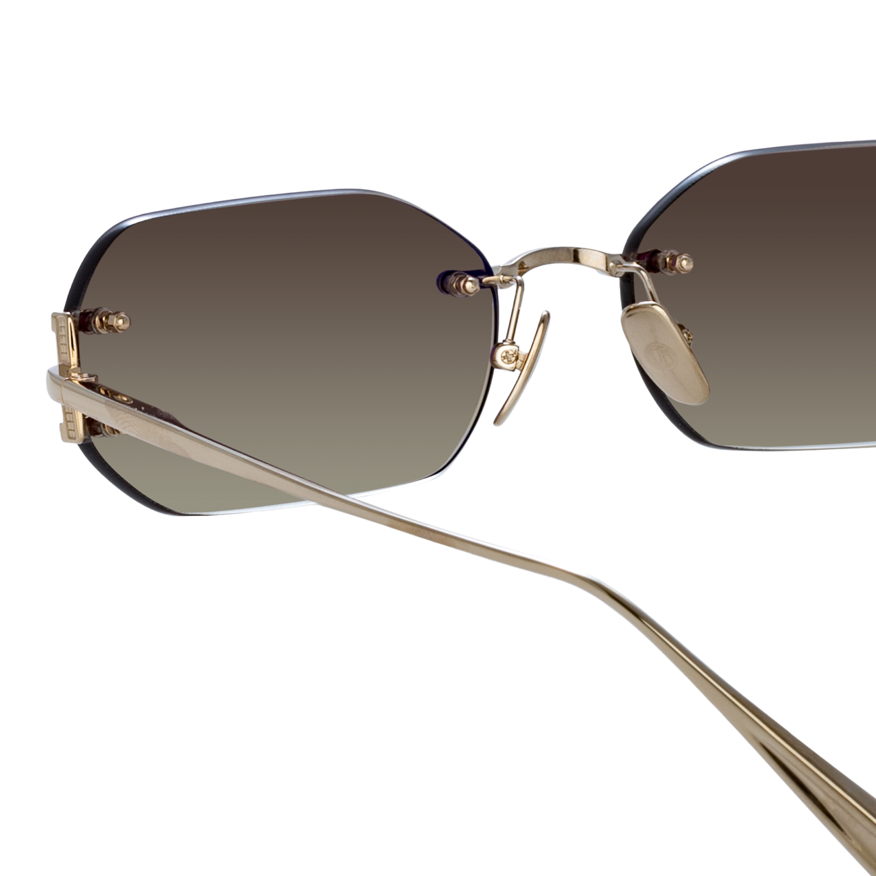 Color_LFL1477C3SUN - Magali Angular Sunglasses in Light Gold and Mocha