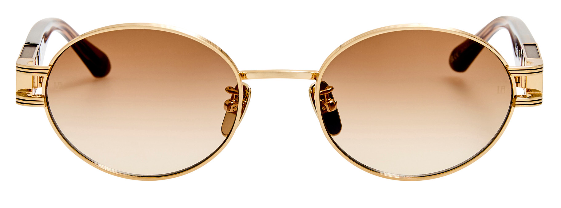 Color_LFL1657C3SUN - Phoebe Oval Frame Sunglasses in Matte Champagne and Mocha Grad