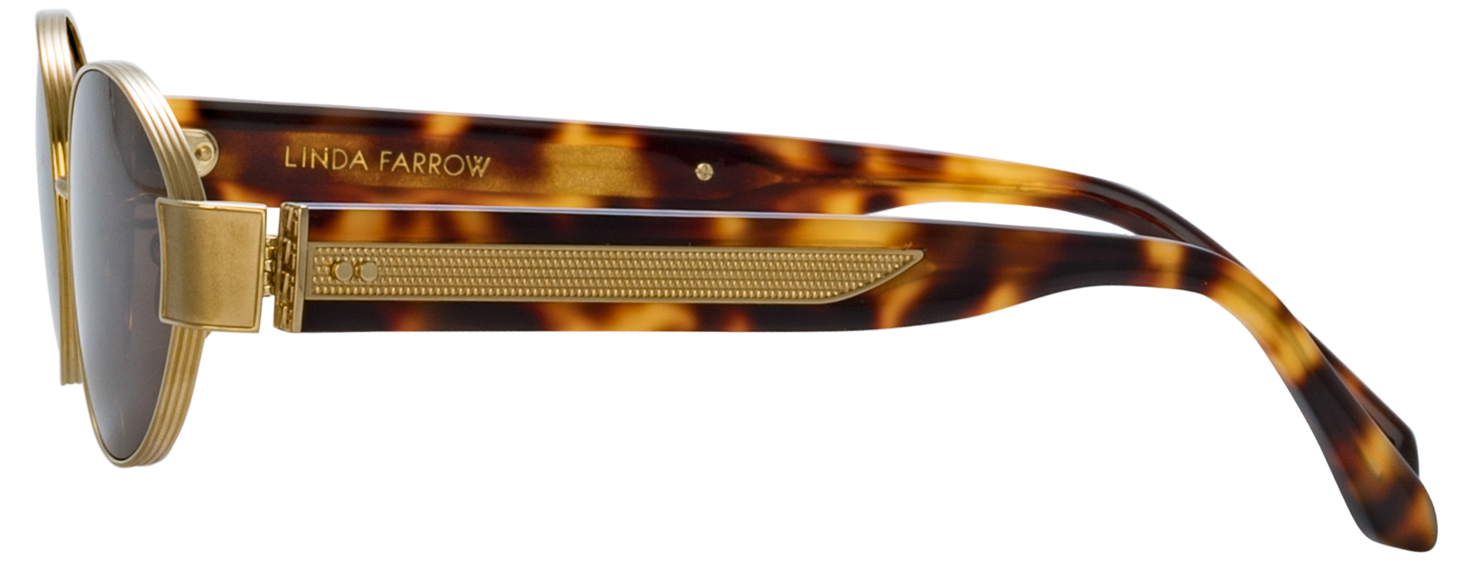 Color_LFL1469C3SUN - Sadie Oval Sunglasses in Light Gold and Brown