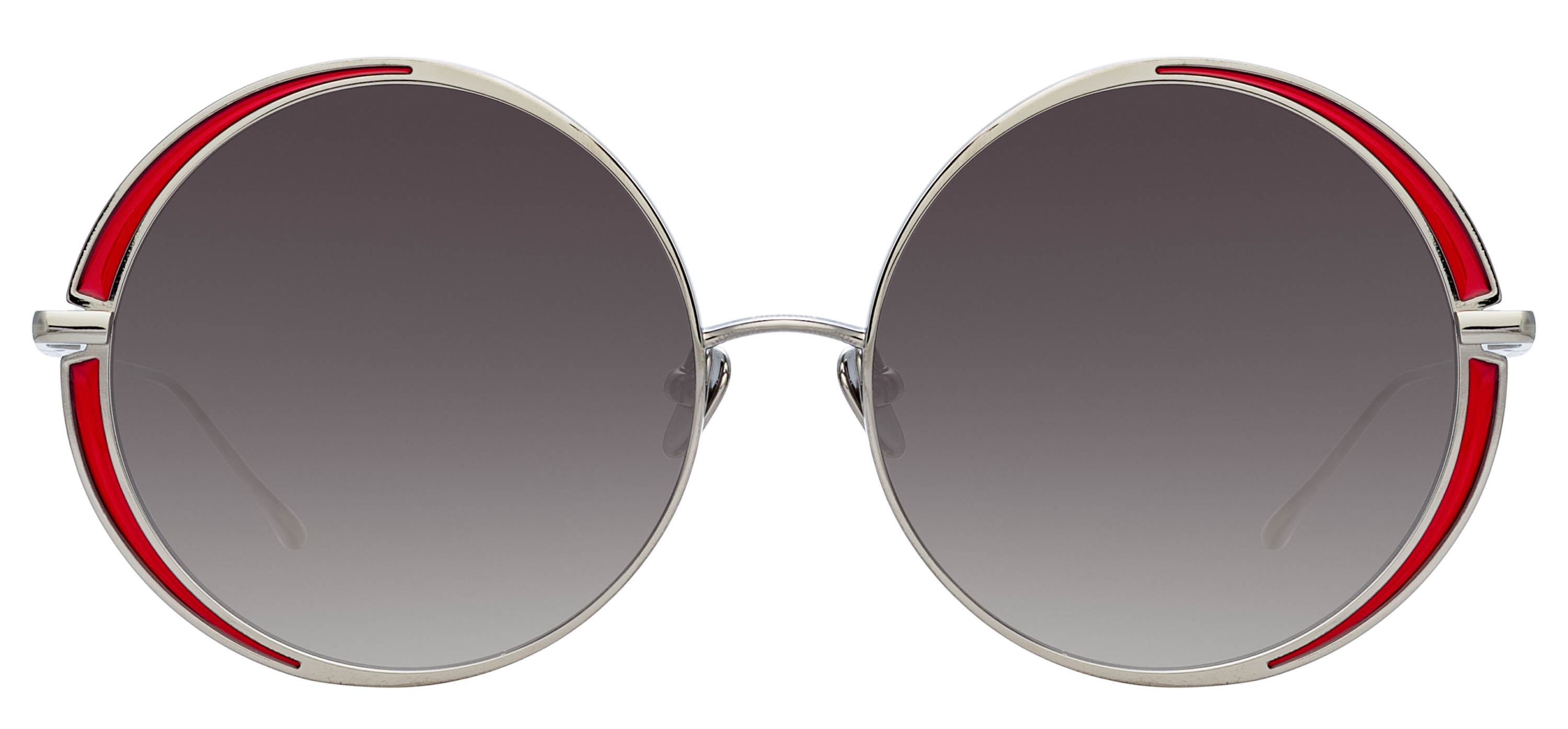 Color_LFL933C6SUN - Hart Round Frame Sunglasses in White Gold and Grey Grad