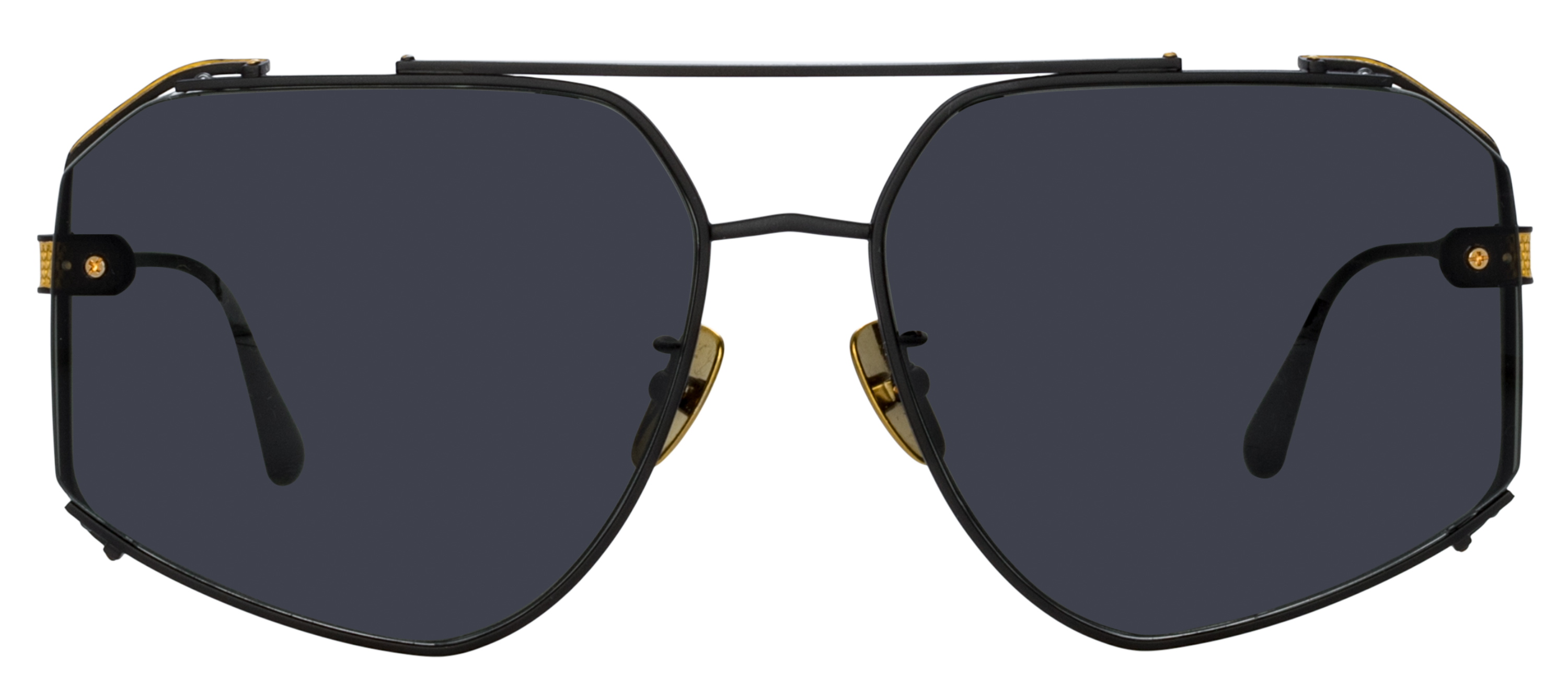Color_LFL1505C1SUN - Amar Aviator Frame Sunglasses in Matt Nickel and Solid Grey