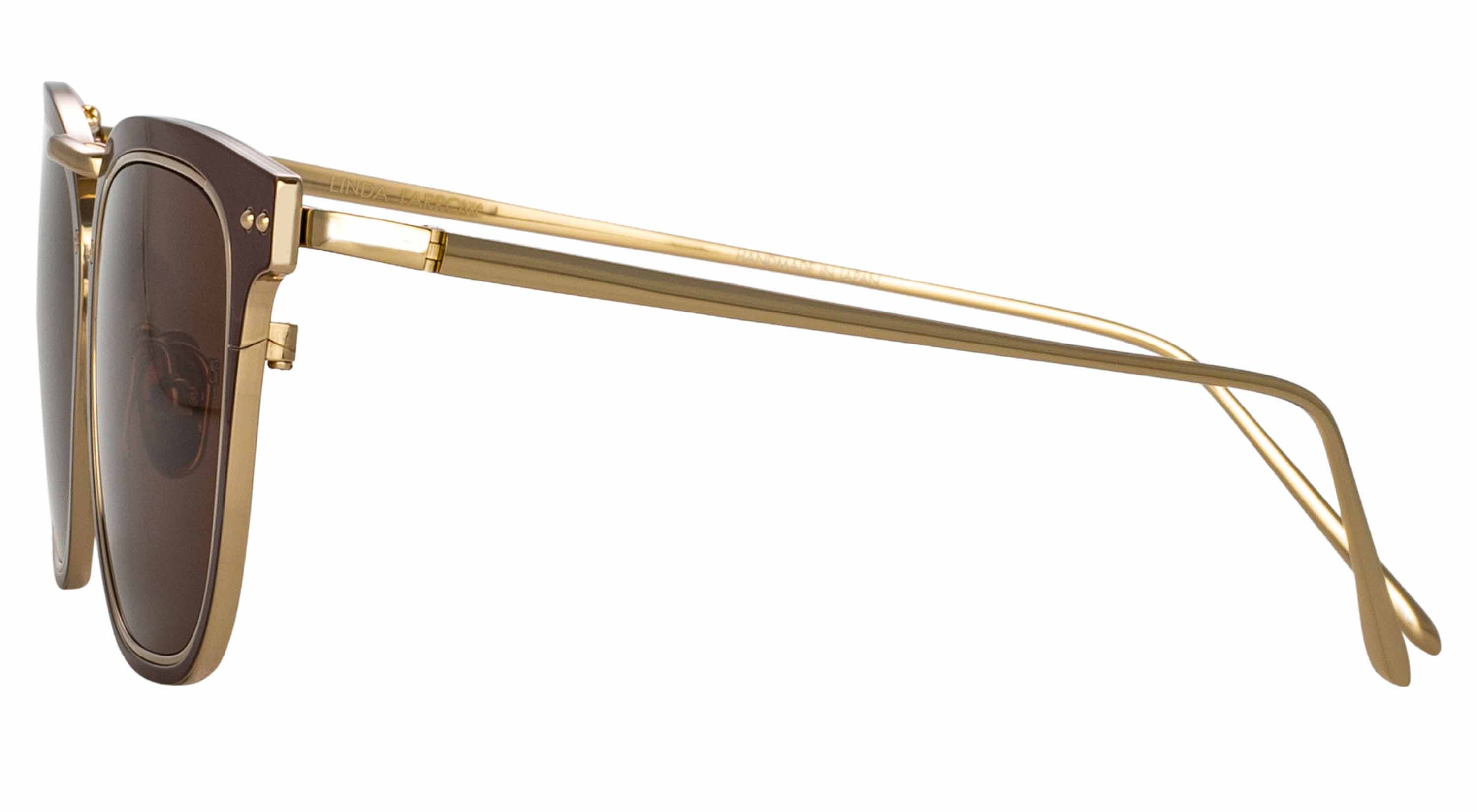Color_LFL1114C3SUN - Carson D-Frame Sunglasses in Light Gold and Brown