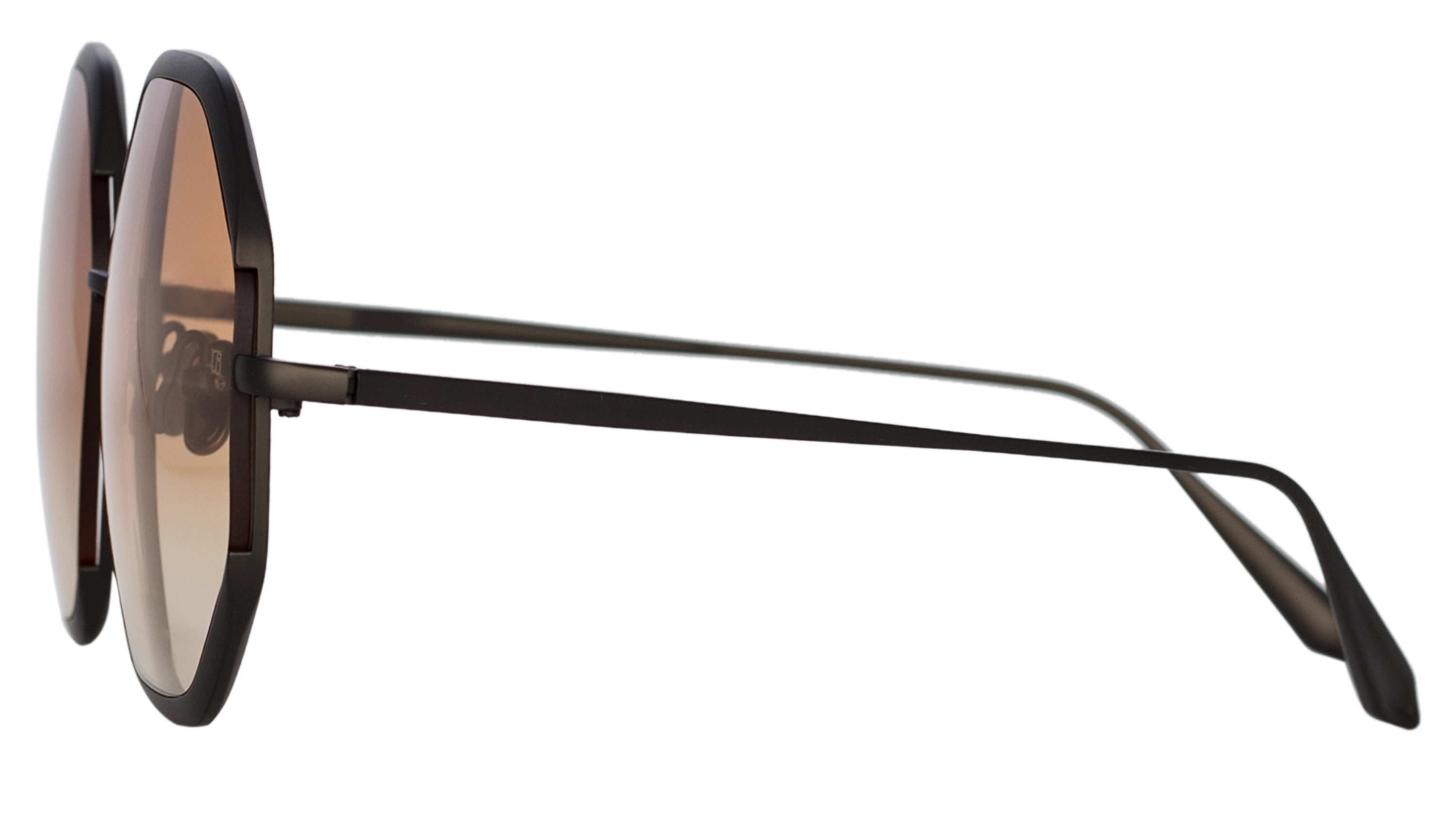 Color_LFL1208C6SUN - Camila Hexagon Sunglasses in Nickel and Camel Gradient