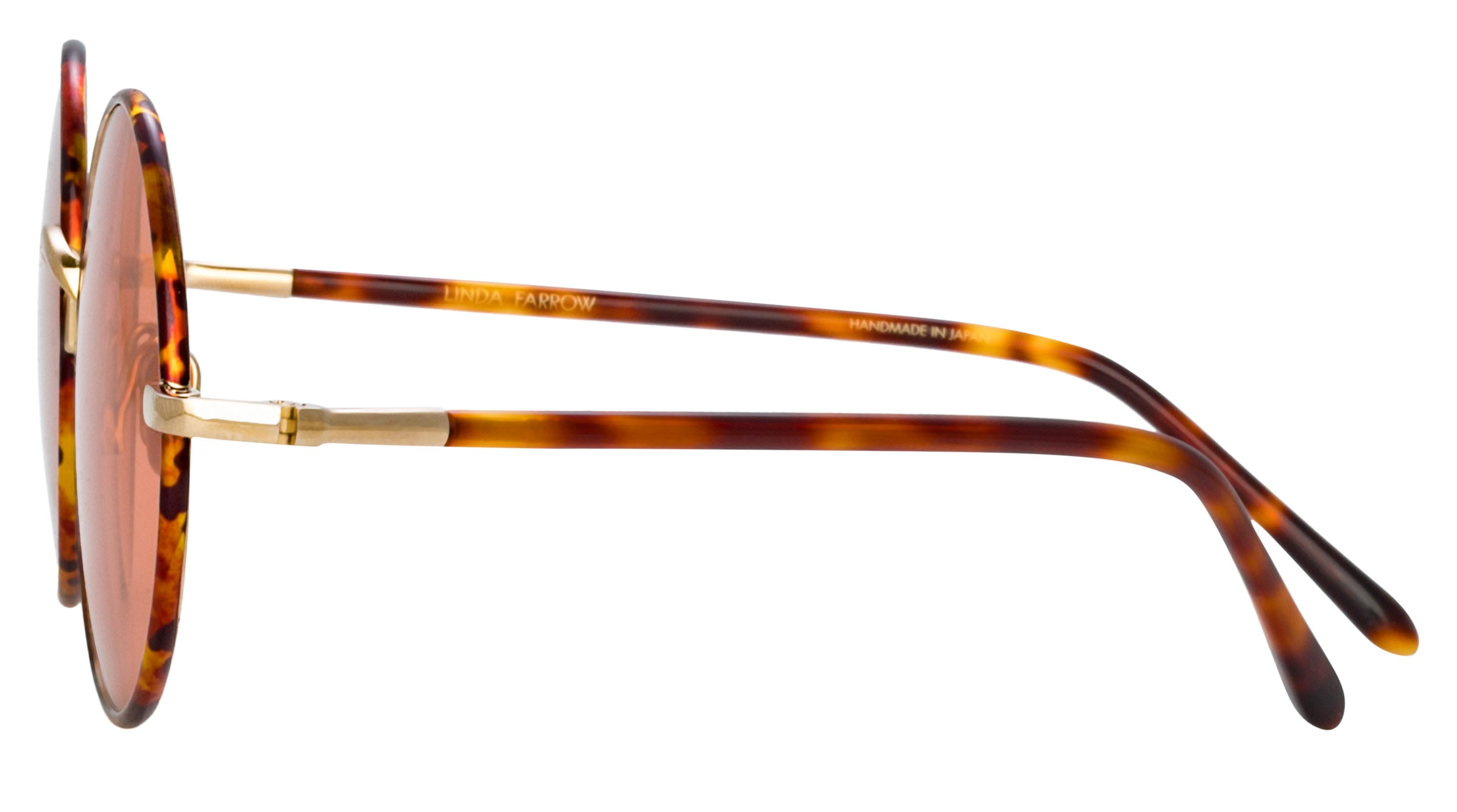 Color_LFL983C4SUN - Welch Round Sunglasses in Titanium Tortoise Shell and Solid Coral