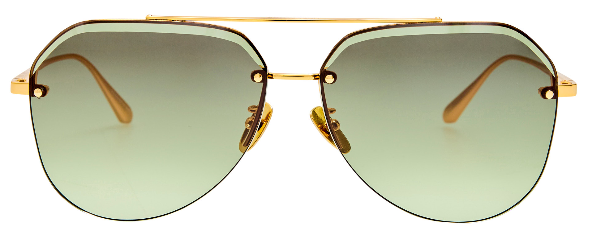 Color_LFL1557C8SUN - Quynh Aviator Sunglasses in Yellow Gold and Green Gradient