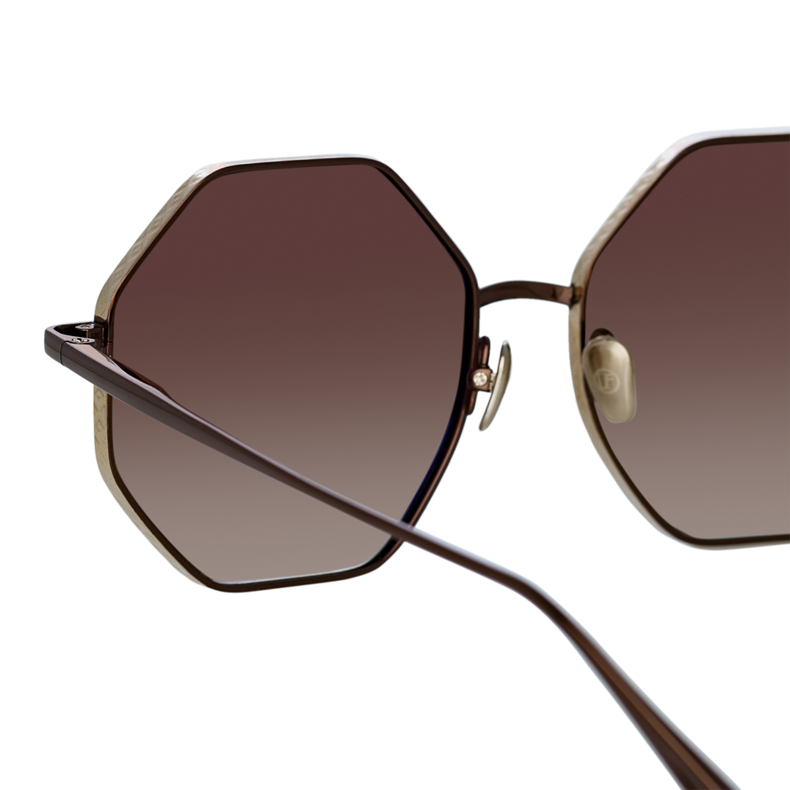 LFL1253C8SUN - Lianas Hexagon Sunglasses in Metallic Brown