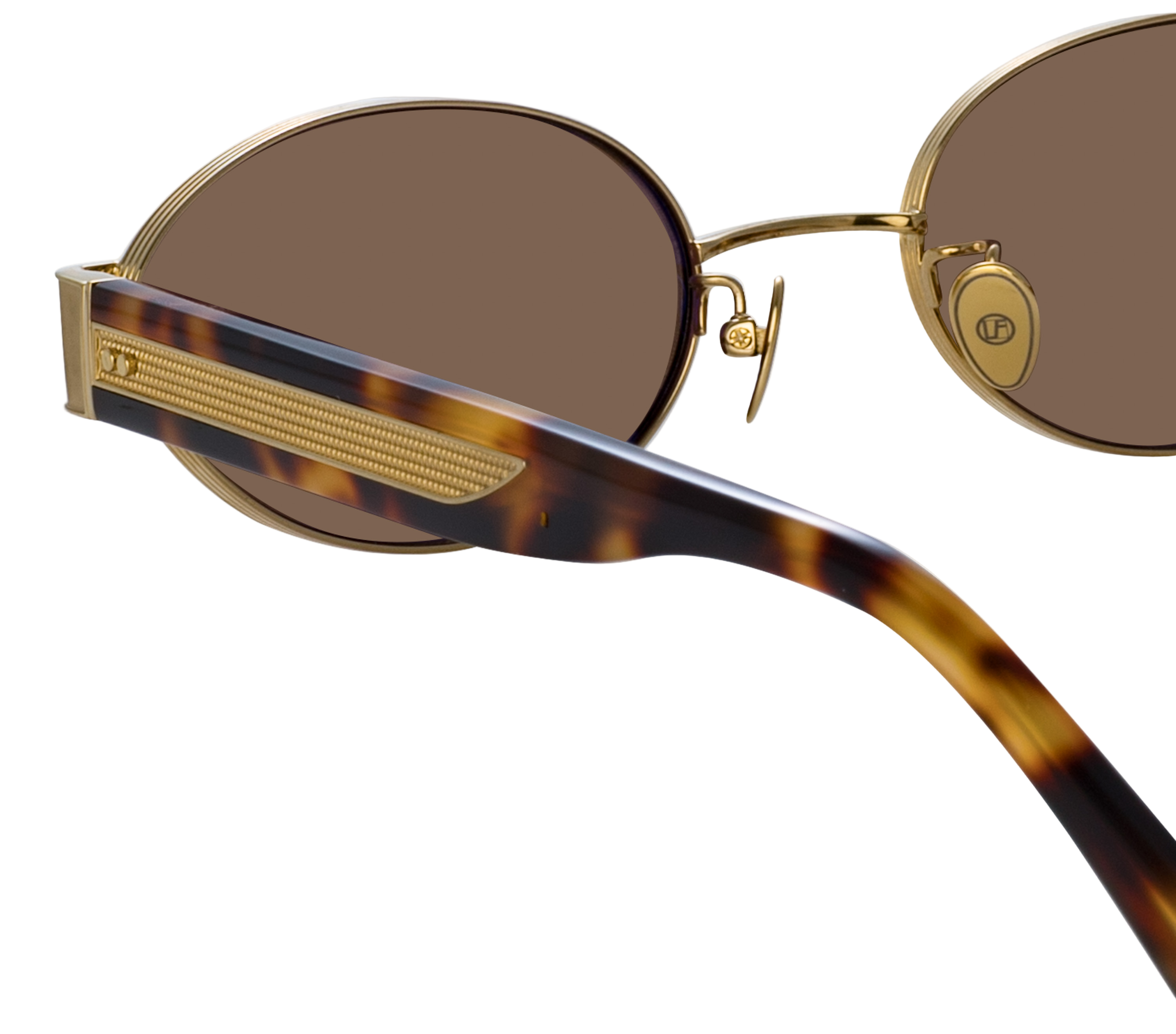 Color_LFL1469C3SUN - Sadie Oval Sunglasses in Light Gold and Brown