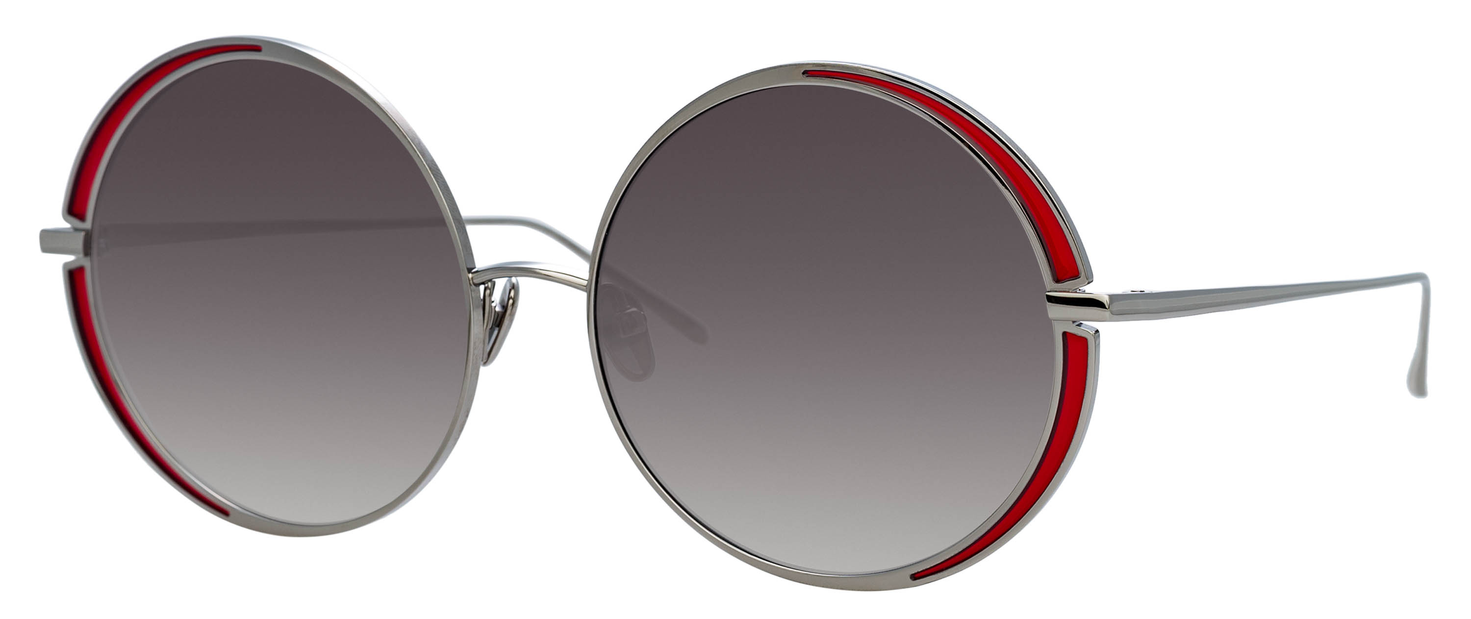 Color_LFL933C6SUN - Hart Round Frame Sunglasses in White Gold and Grey Grad