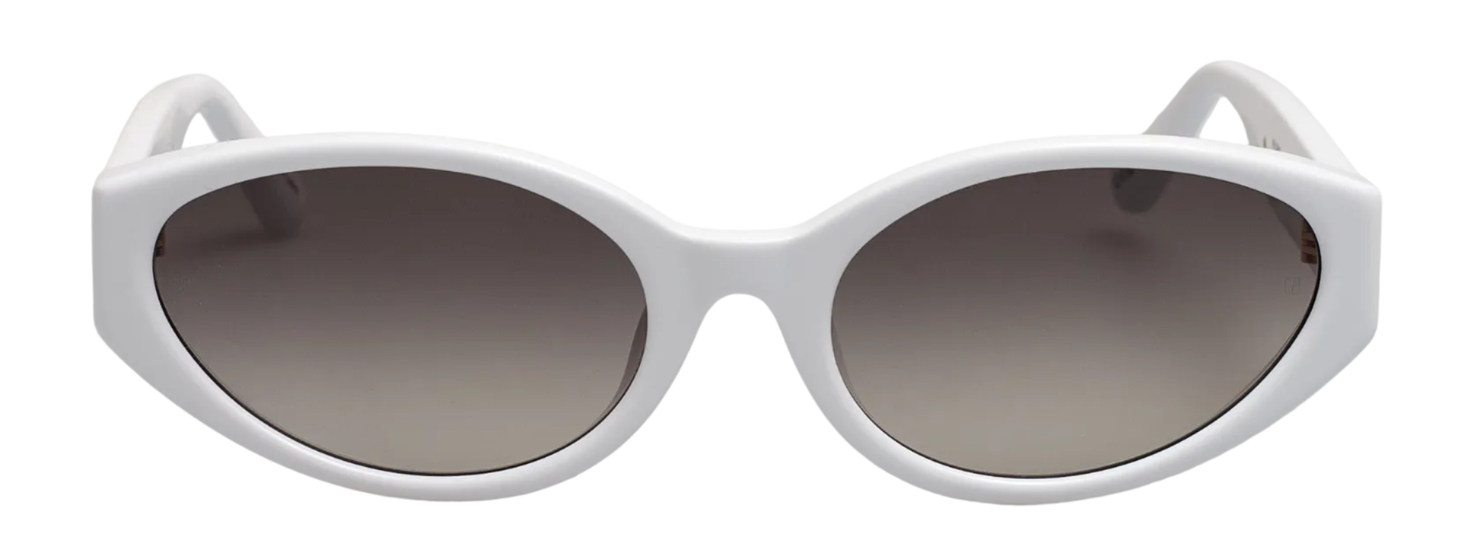 Color_LFL1540C2SUN - Lyra Oval Frame Sunglasses in White and Grey