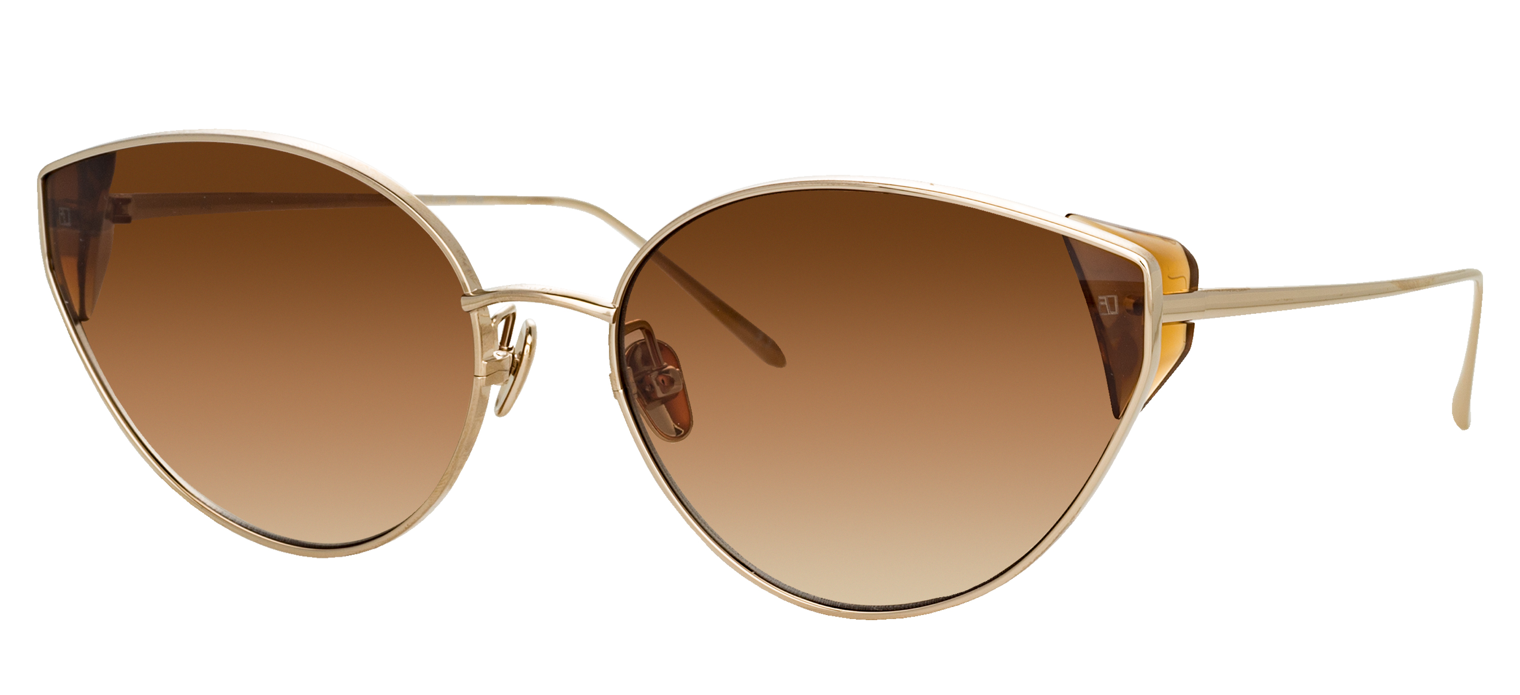Color_LFL1029C2SUN - Liv Cat Eye Sunglasses in Light Gold and Brown