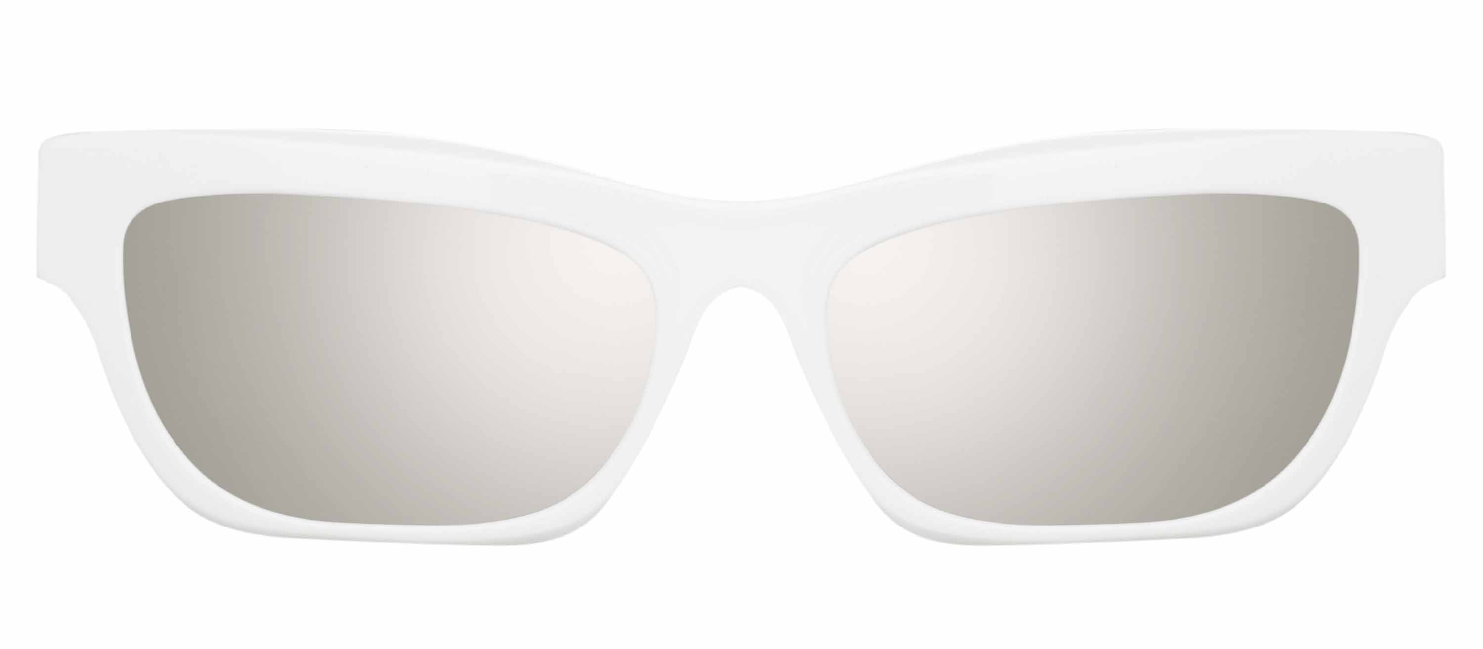 Color_LFL1180C8SUN - Moe Cat Eye Sunglasses in White and Silver Mirror