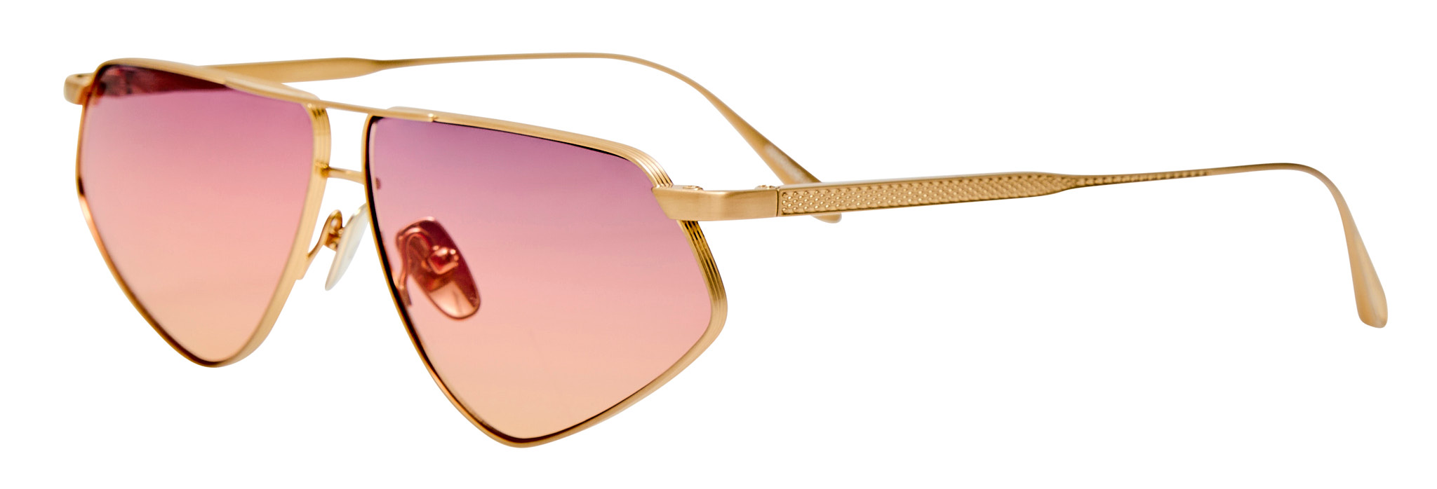 Color_LFL1702C3SUN - Tarian Angular Sunglasses Matte Champagne and Sunset Grad