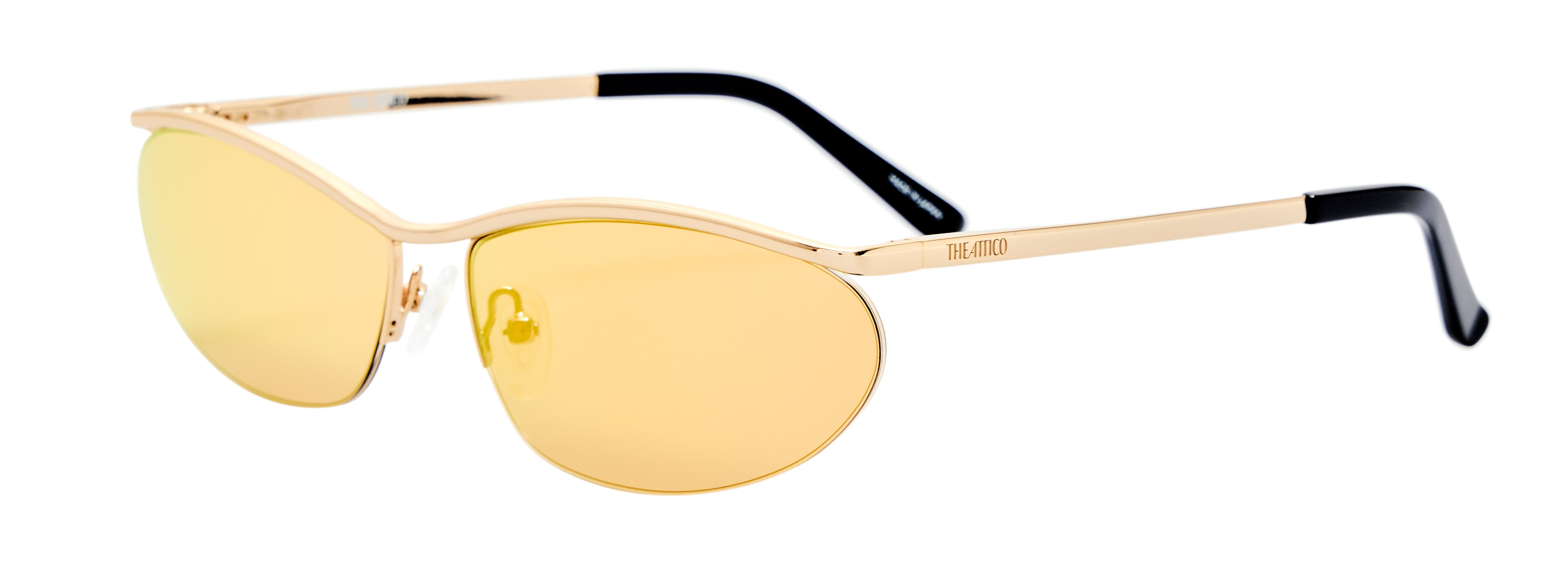 Color_ATTICO84C1SUN - The Attico Charlotte Cat-Eye Sunglasses in Yellow Gold and Gold Mirror