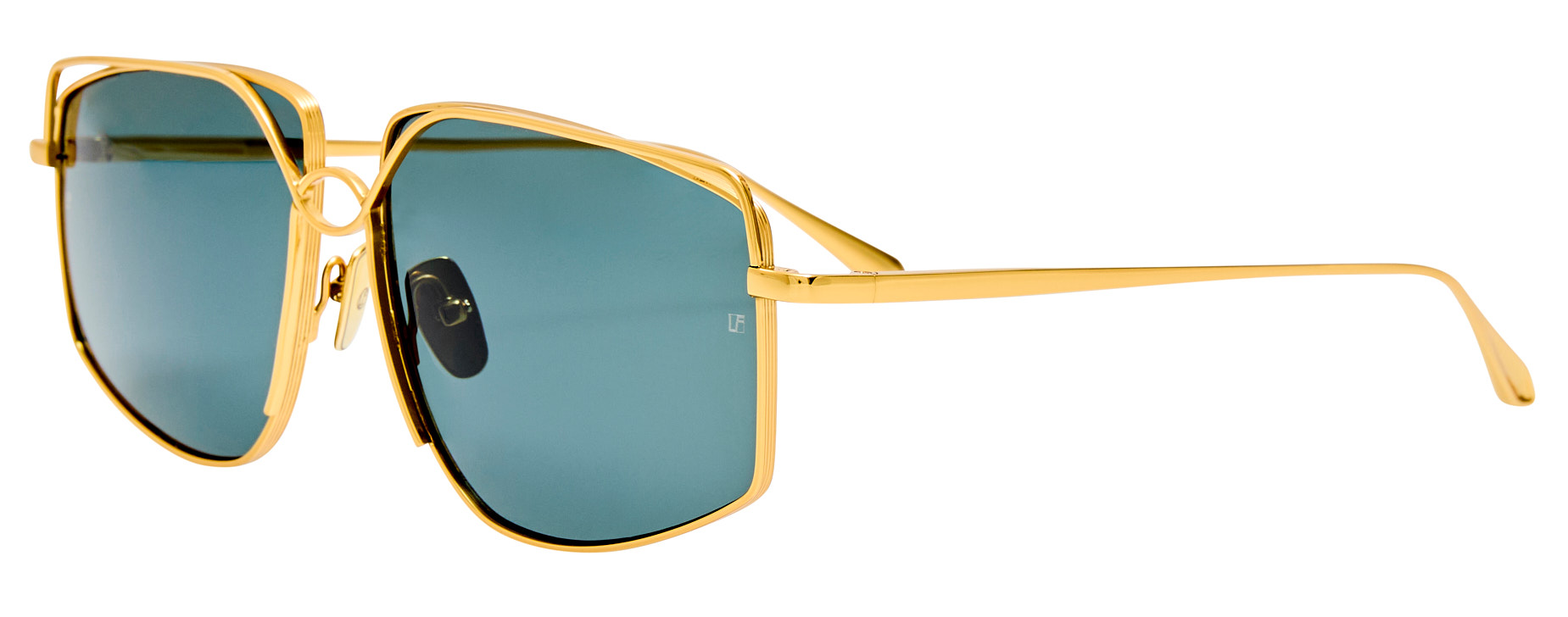 Color_LFL1596C2SUN - Miranda Oversized Frame Sunglasses Yellow Gold and Deep Green