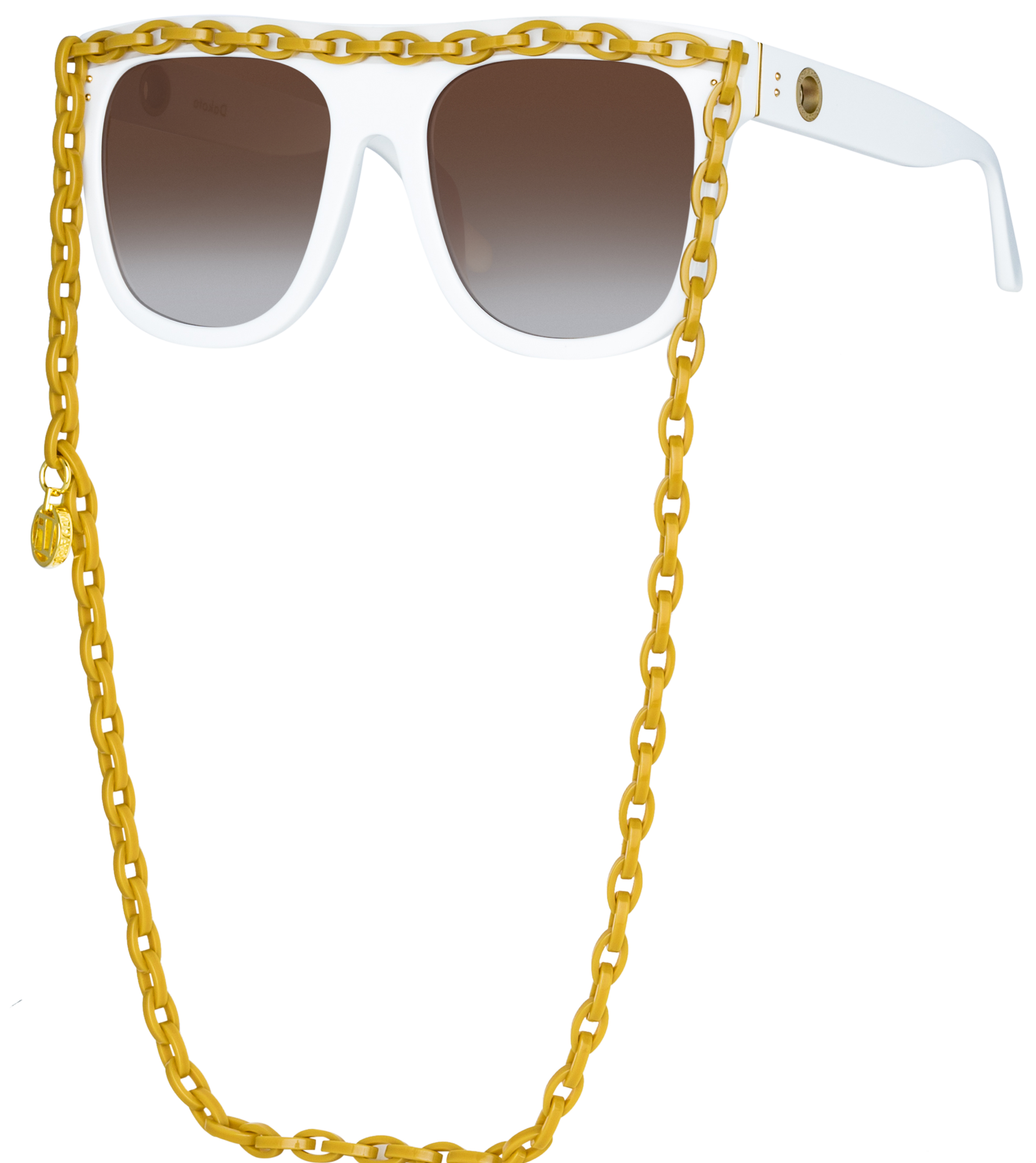 Color_LFL1304C3SUN - Dakota Flat Top Sunglasses in White and Mocha Grad