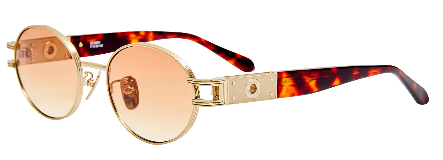 Color_LFL1657C2SUN - Phoebe Oval Frame Sunglasses in Light Gold and Camel Grad