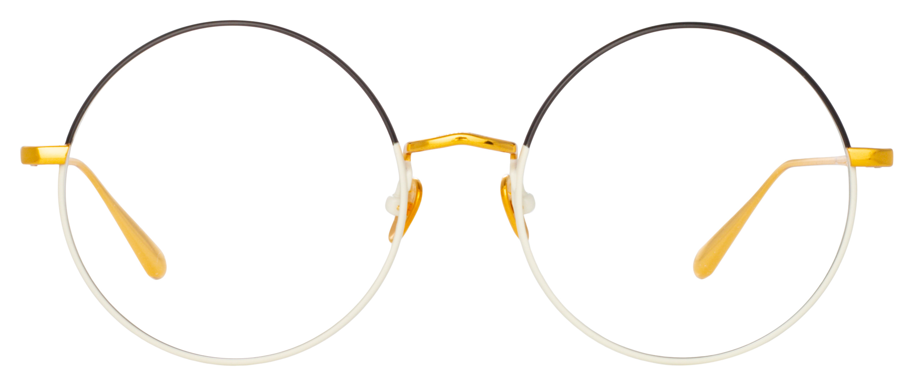 Color_LFL1333C5OPT - Bea Round Eyeglasses in Black / Cream / Yellow Gold