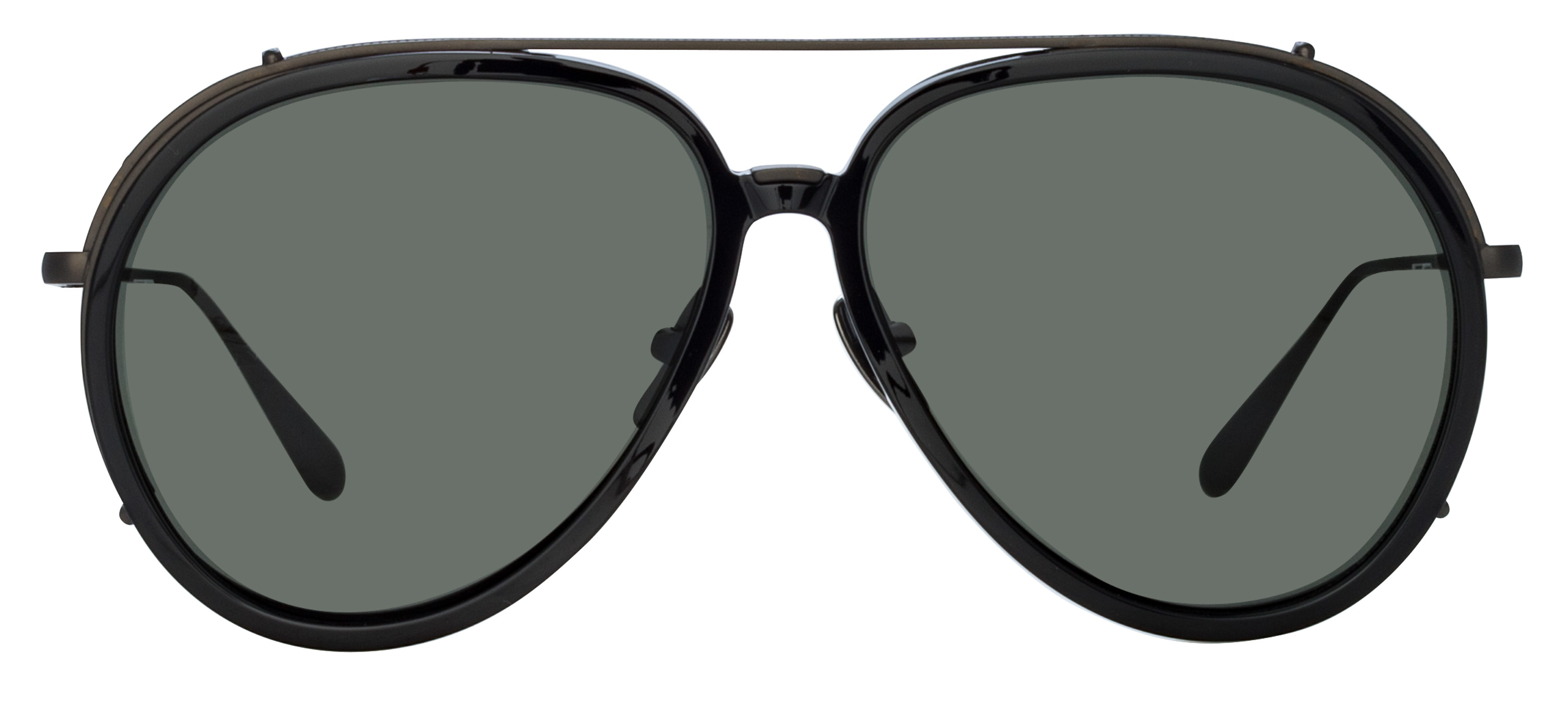 Color_LFL1358C6SUN - Maverick Aviator Sunglasses in Black / Matt Nickel and Grey
