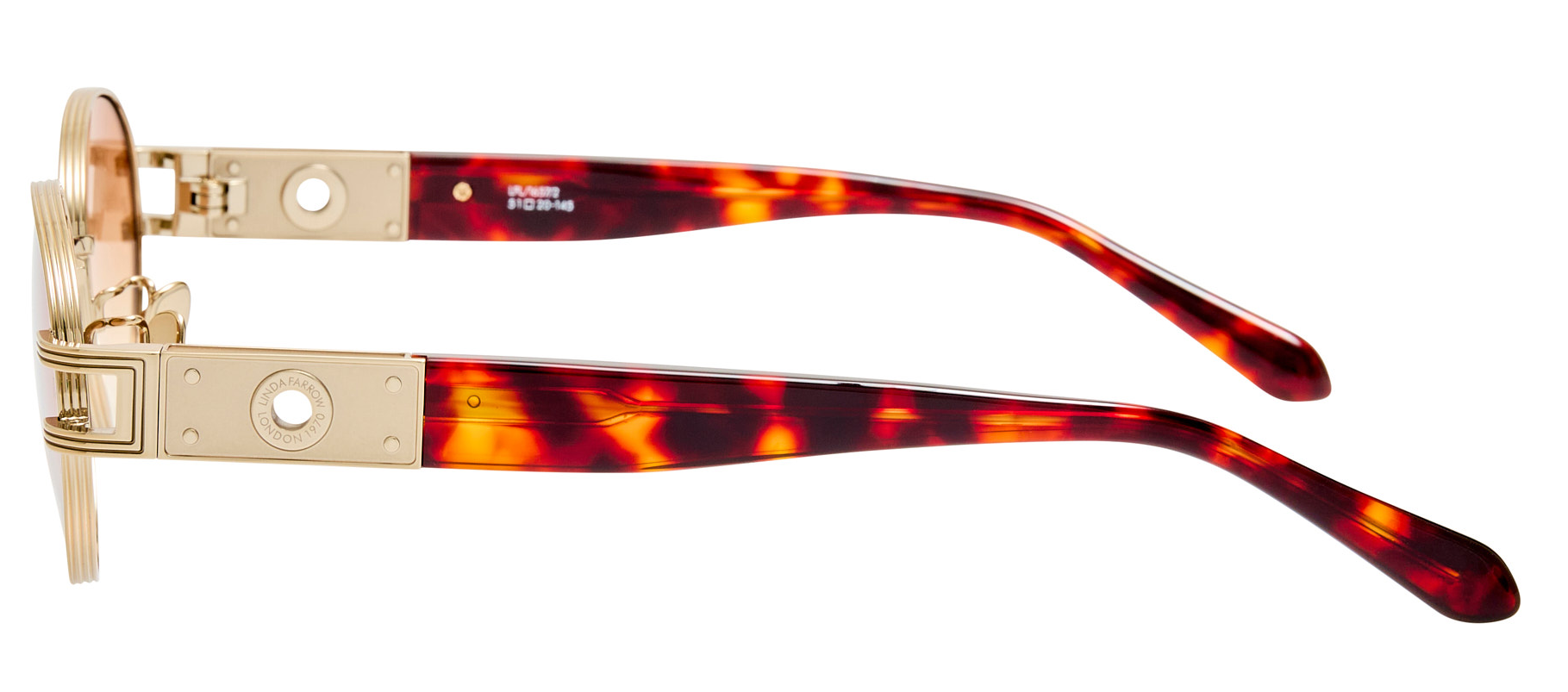 Color_LFL1657C2SUN - Phoebe Oval Frame Sunglasses in Light Gold and Camel Grad