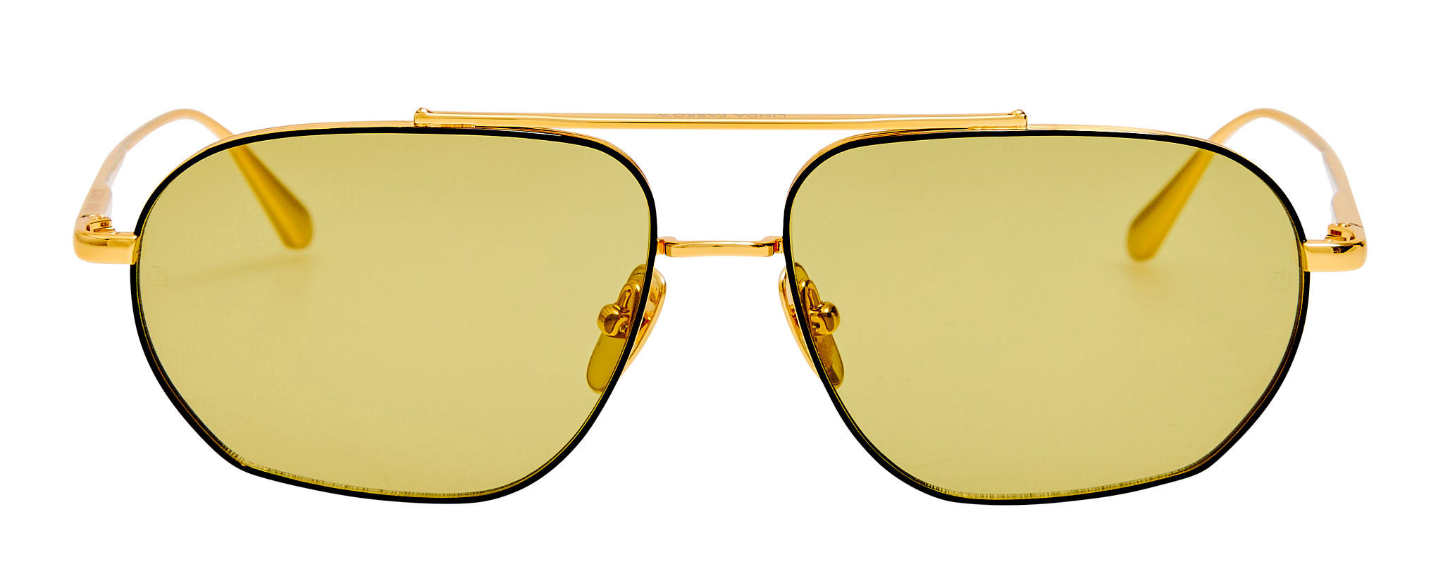 Color_LFL1684C1SUN - Arden Aviator Frame Sunglasses Yellow Gold and Green Photochrome