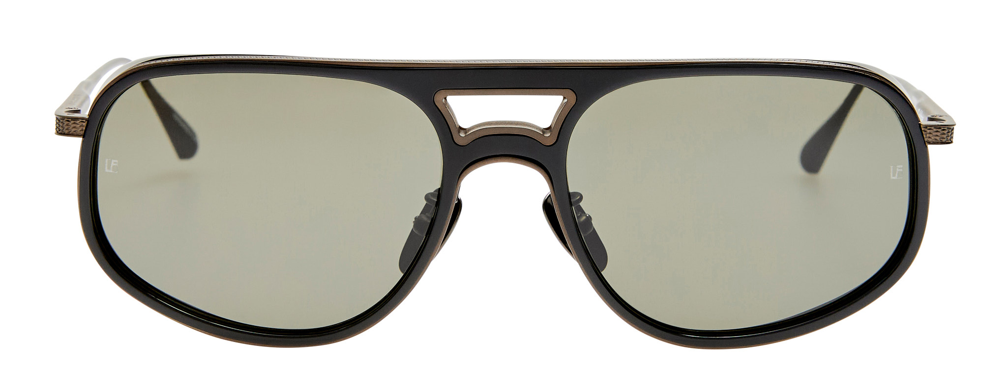 Color_LFL1674C3SUN - Calder Aviator Sunglasses Matte Black Nickel and Grey