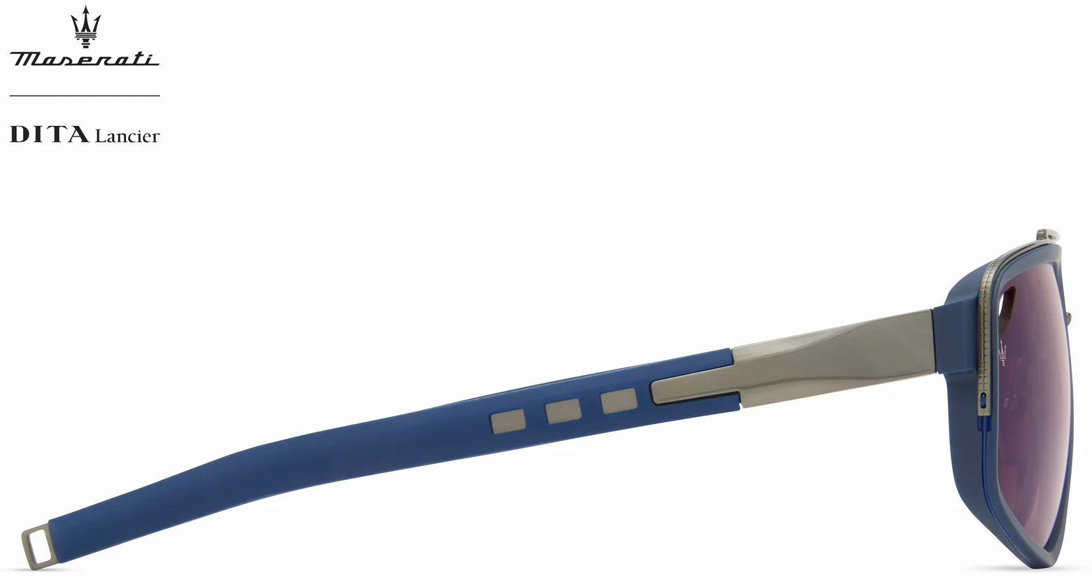 Color_DLS333-A-03 - Brushed Antique Silver - Matte Navy / Land Lens - Blue Flash Polarized