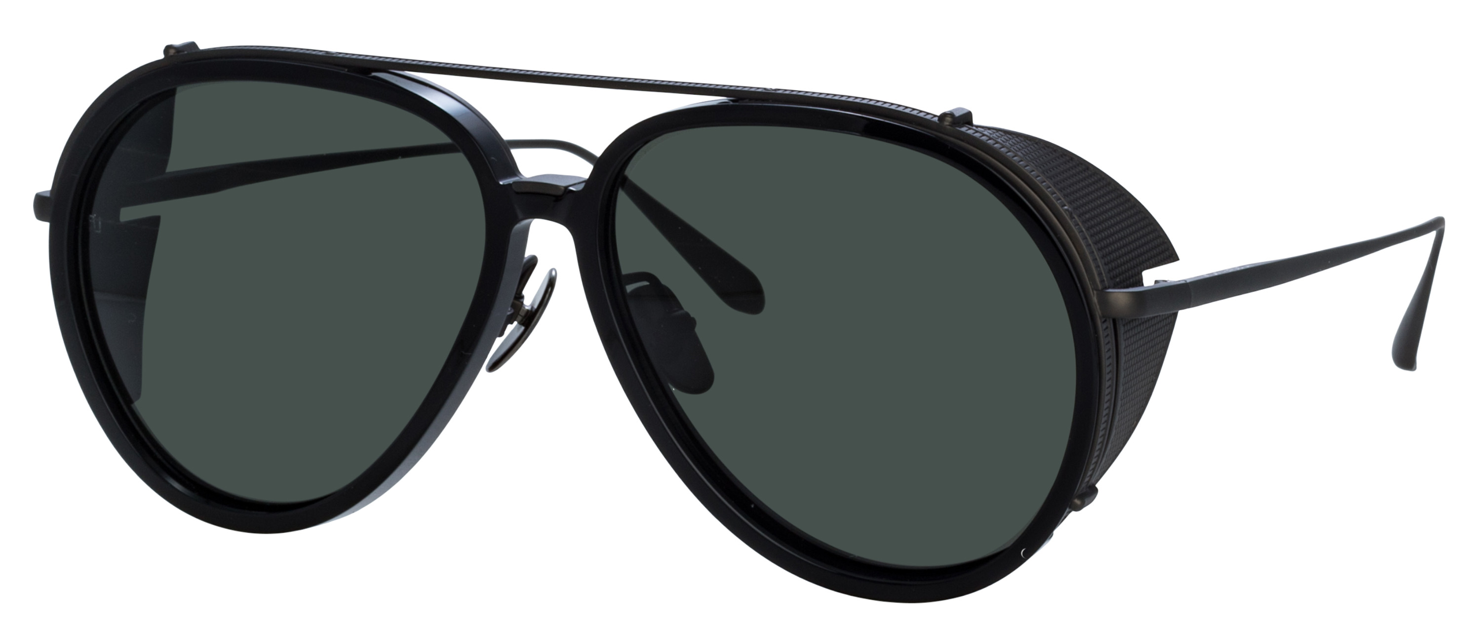 Color_LFL1358C6SUN - Maverick Aviator Sunglasses in Black / Matt Nickel and Grey