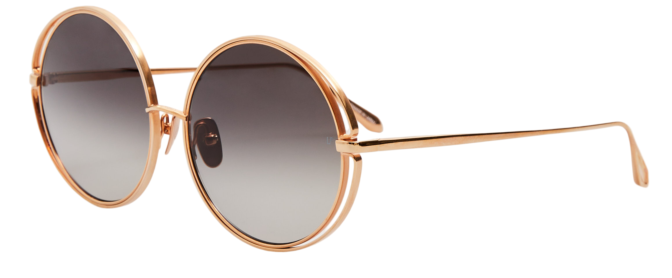 Color_LFL1456C1SUN - Selene Round Sunglasses in Rose Gold and Grey Grad