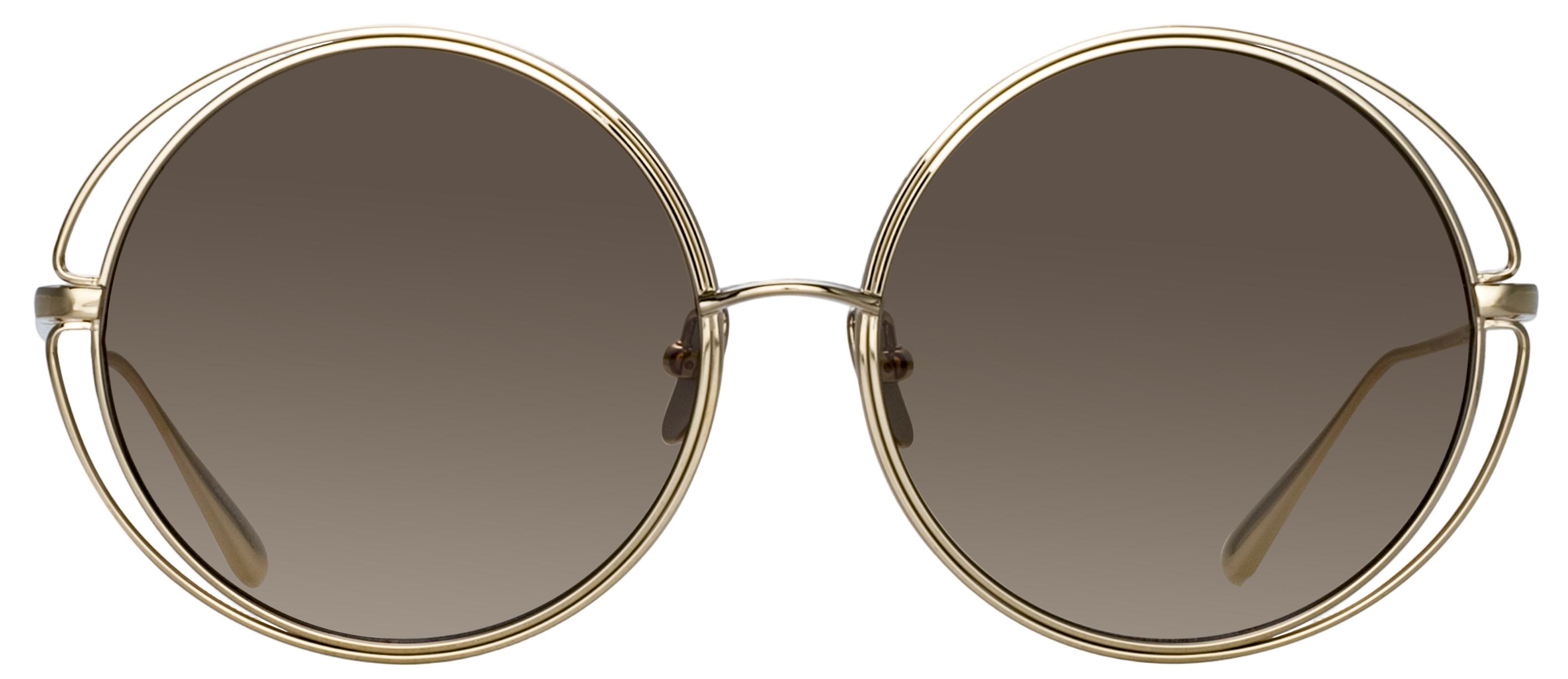 Color_LFL1456C2SUN - Selene Round Sunglasses in Light Gold and Mocha Grad