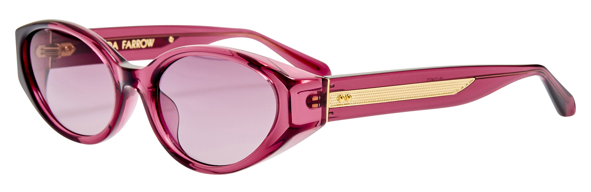Color_LFL1540C5SUN - Lyra Oval Frame Sunglasses in Red and Mauve Grad / LIMITED EDITION OF 100