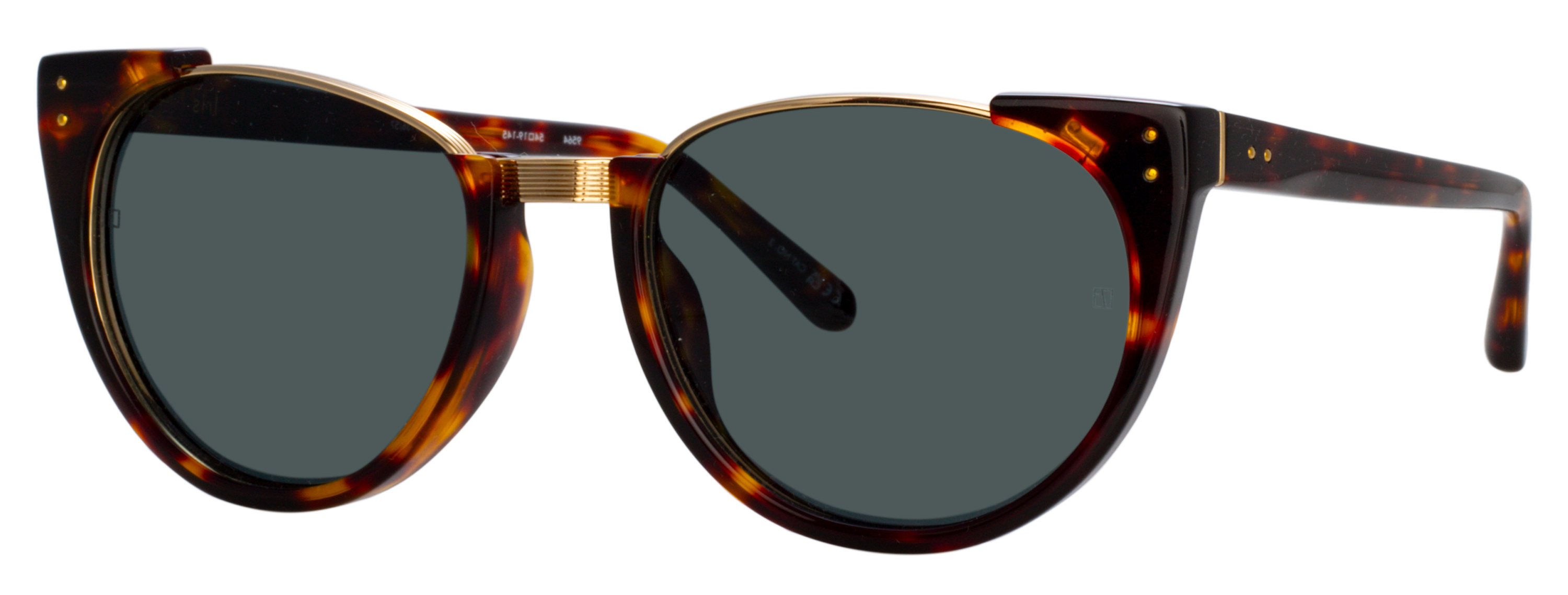 Color_LFL136C57SUN - Iris Oval Frame Sunglasses in Dark T-Shell and Deep Green