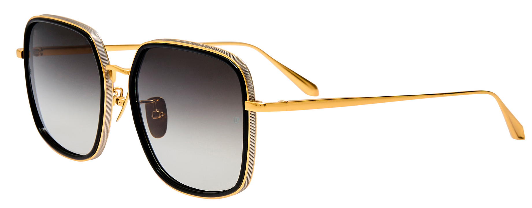 Color_LFL1581C4SUN - Alicia Square Sunglasses in Black and Grey Grad