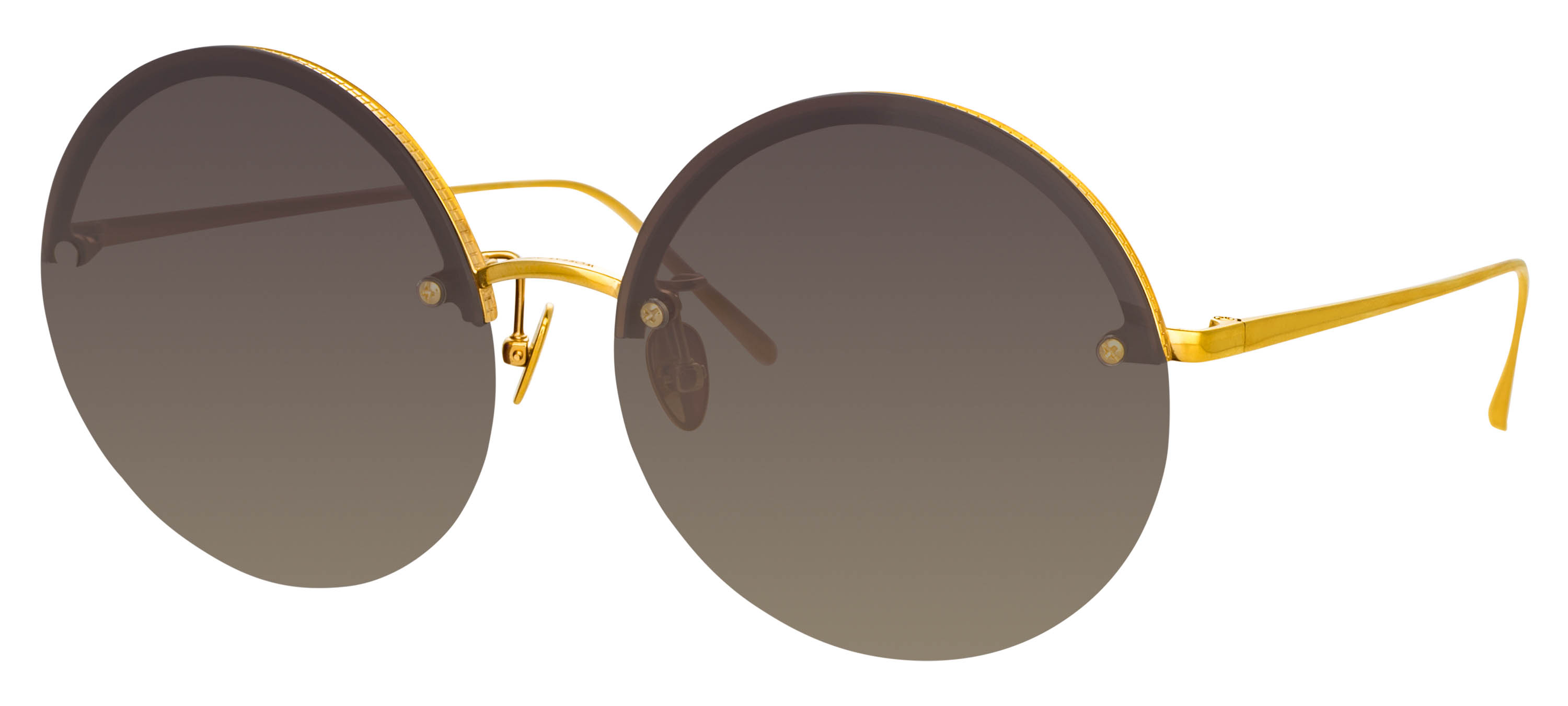 Color_LFL1097C1SUN - Adrienne Round Sunglasses in Yellow Gold and Grey