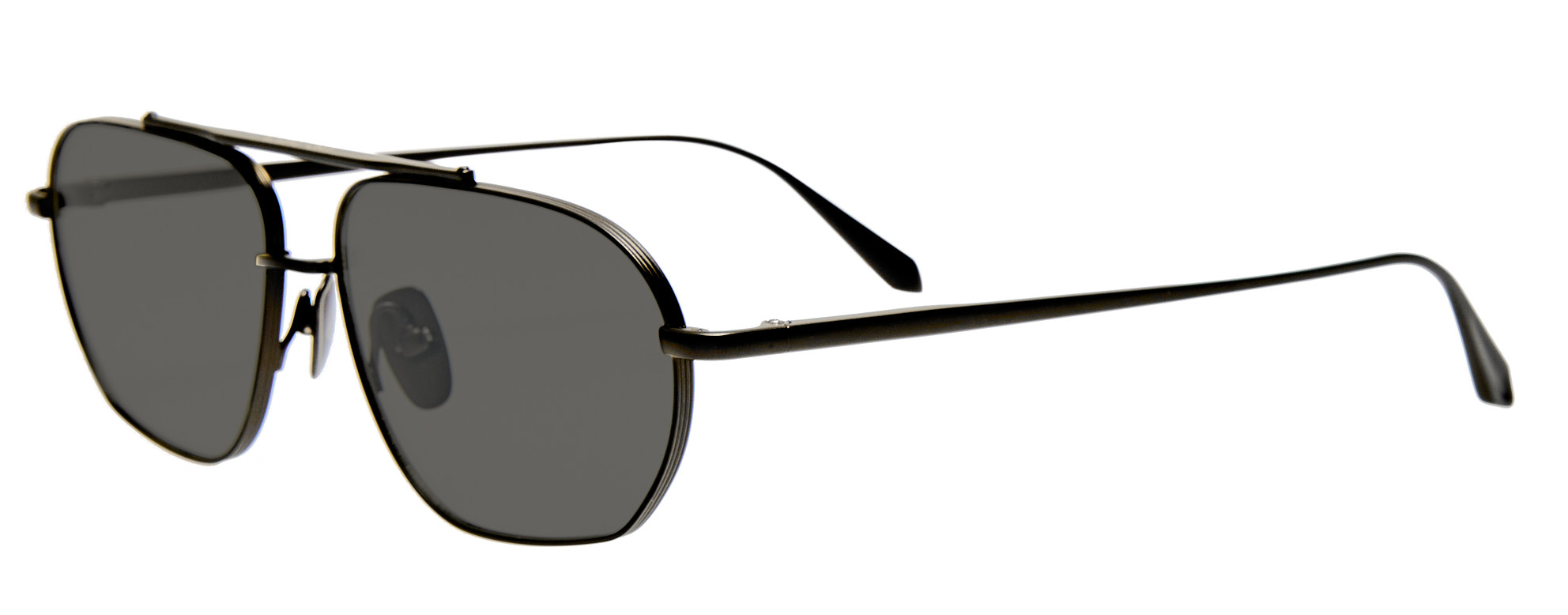 Color_LFL1684C4SUN - Arden Aviator Frame Sunglasses Matte Nickel and Grey