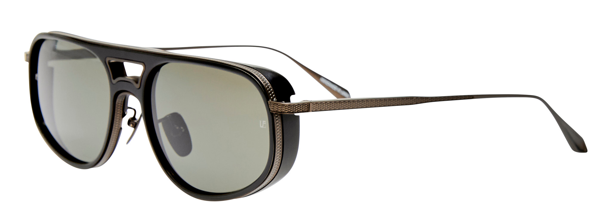 Color_LFL1674C3SUN - Calder Aviator Sunglasses Matte Black Nickel and Grey